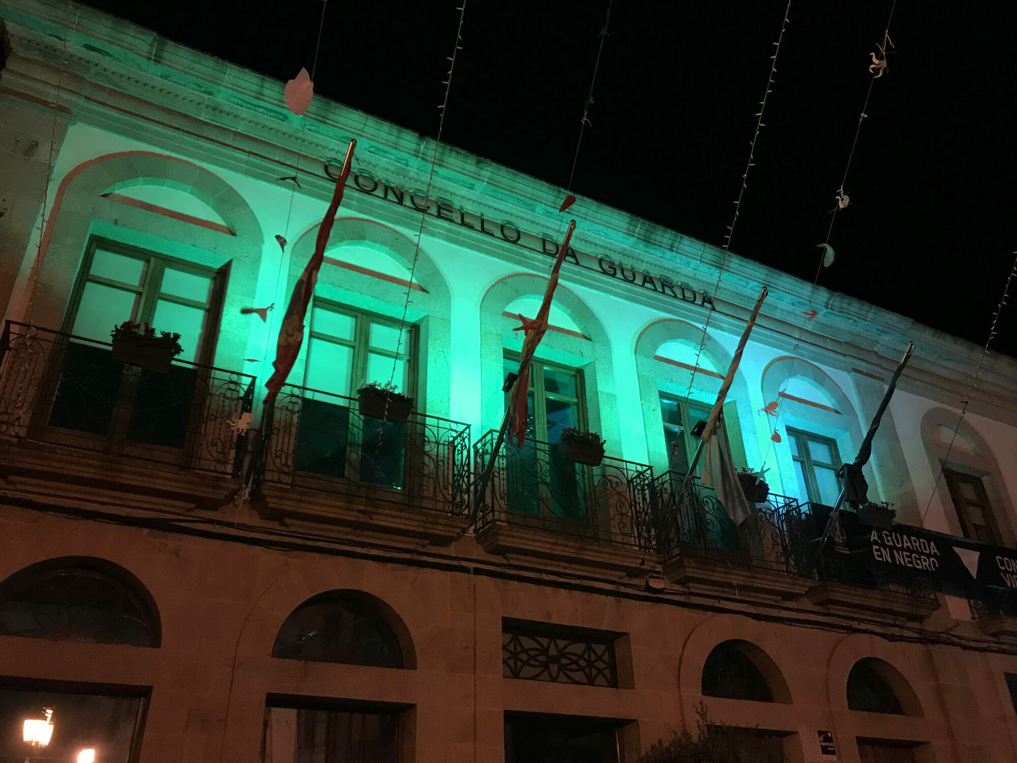 NP 28022022 O Concello da Guarda tínguense de verde para conmemorar o Día das enfermidades raras (1)