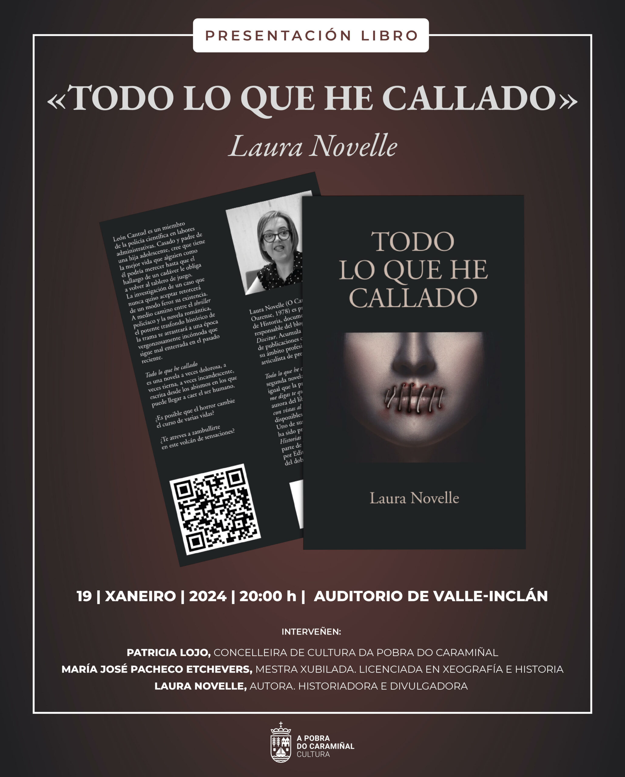 Cartel da presentación do libro de Laura Novelle