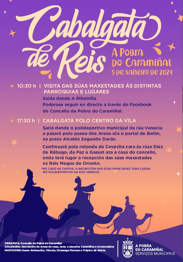 Cartel da visita dos Reis Magos 2024