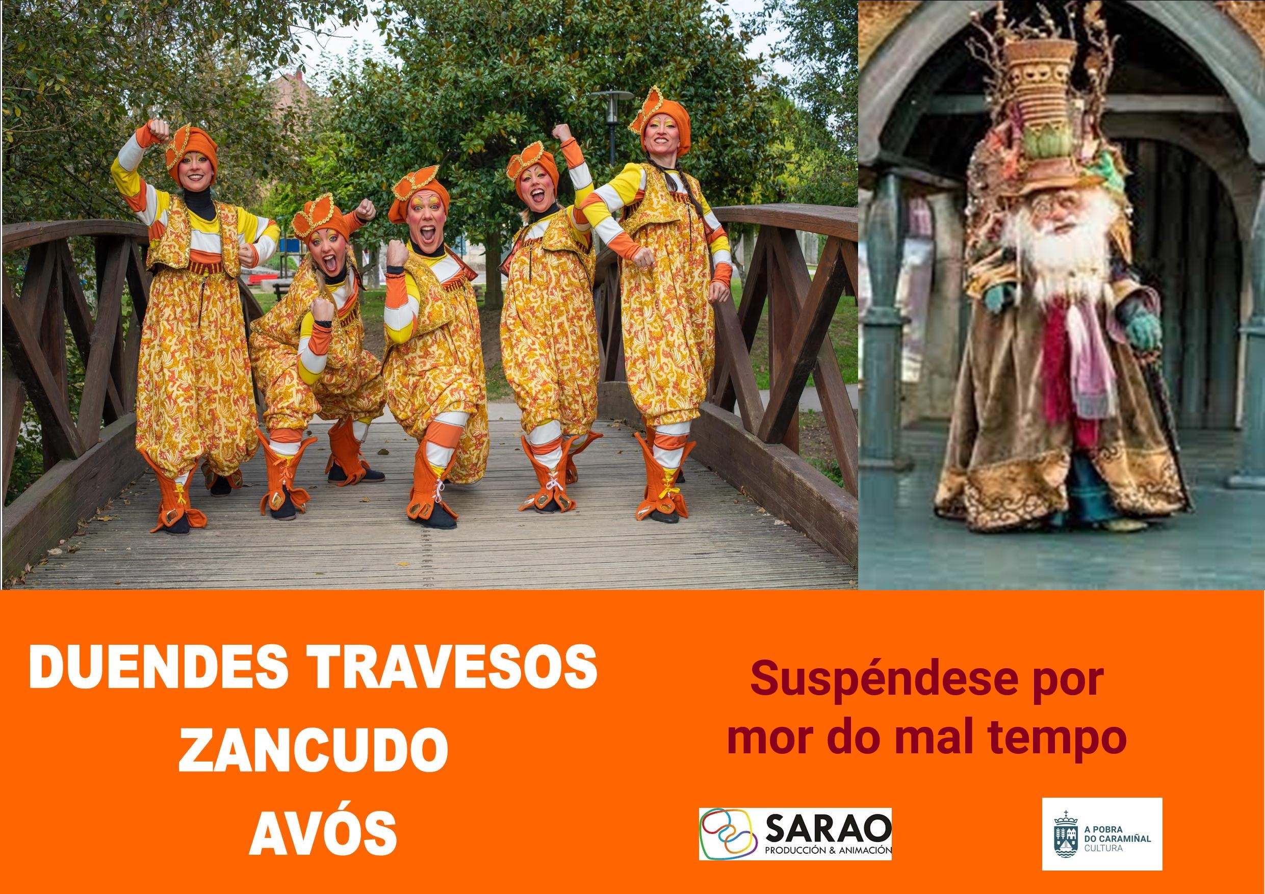 Cartel de que se suspende o espectáculo itinerante de Travesos 2024