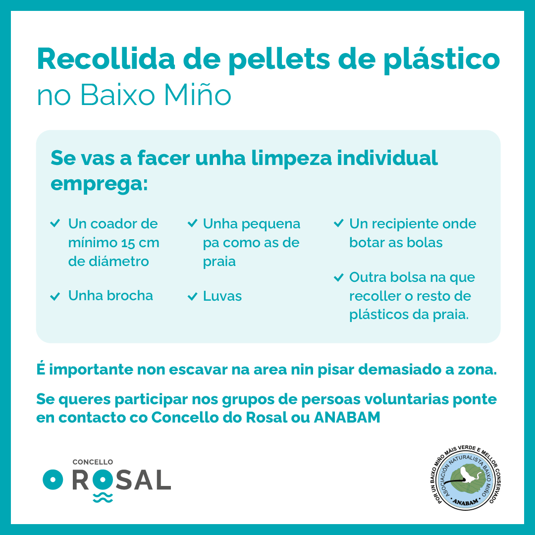 Concello e ANABAM coordinaraěn grupos de persoas voluntarias no caso de detectar unha maior chegada de pellets