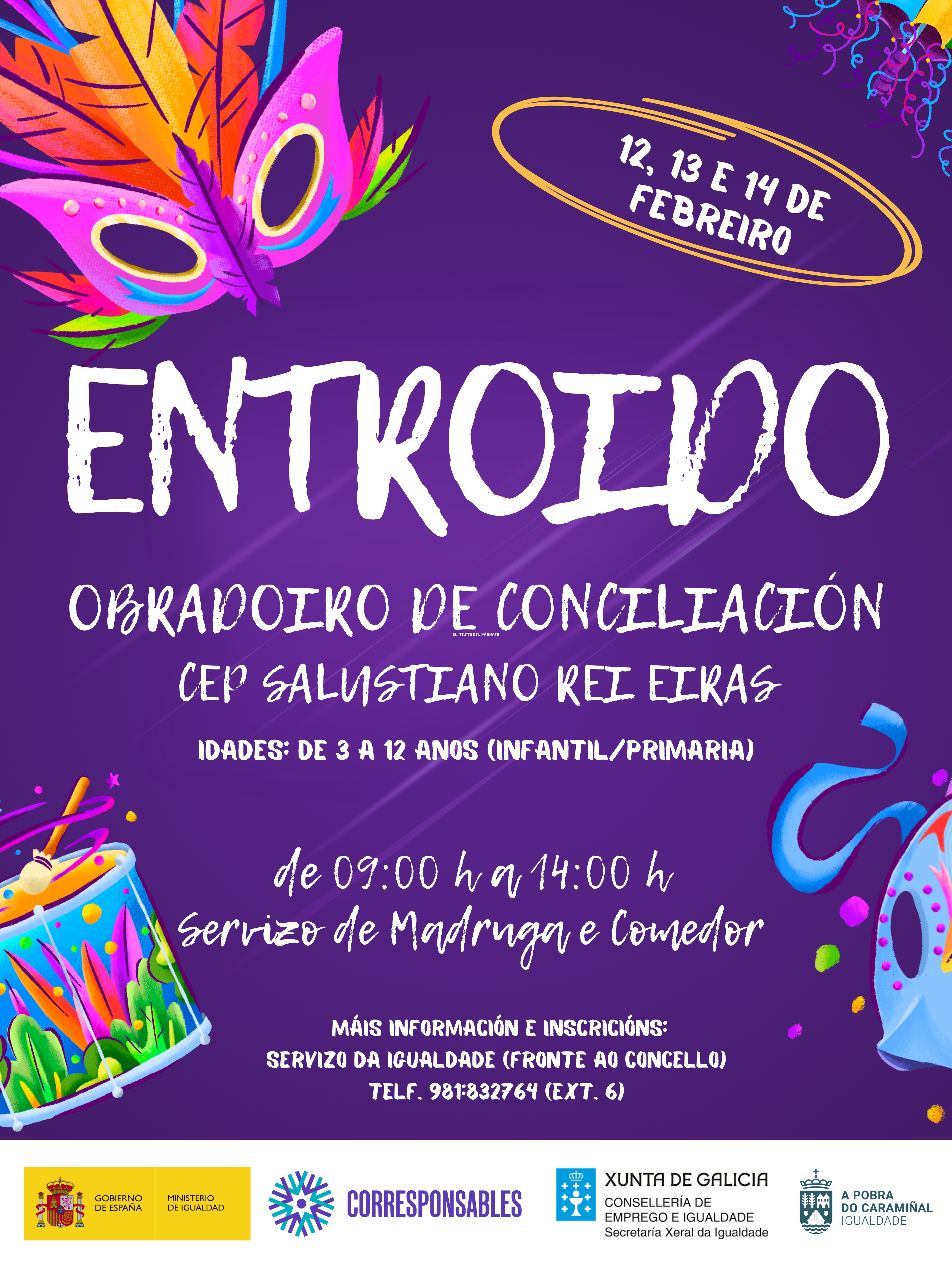 Cartel do obradoiro de conciliación do Entroido 2024