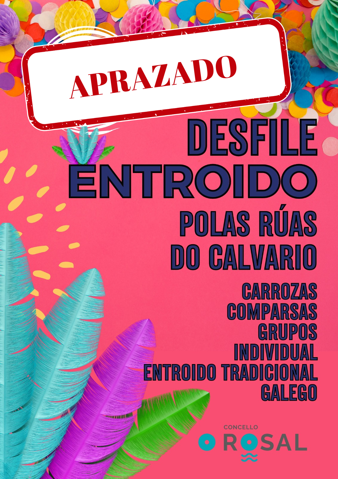 O Rosal adiìa o desfile de Entroido por mor do mal tempo