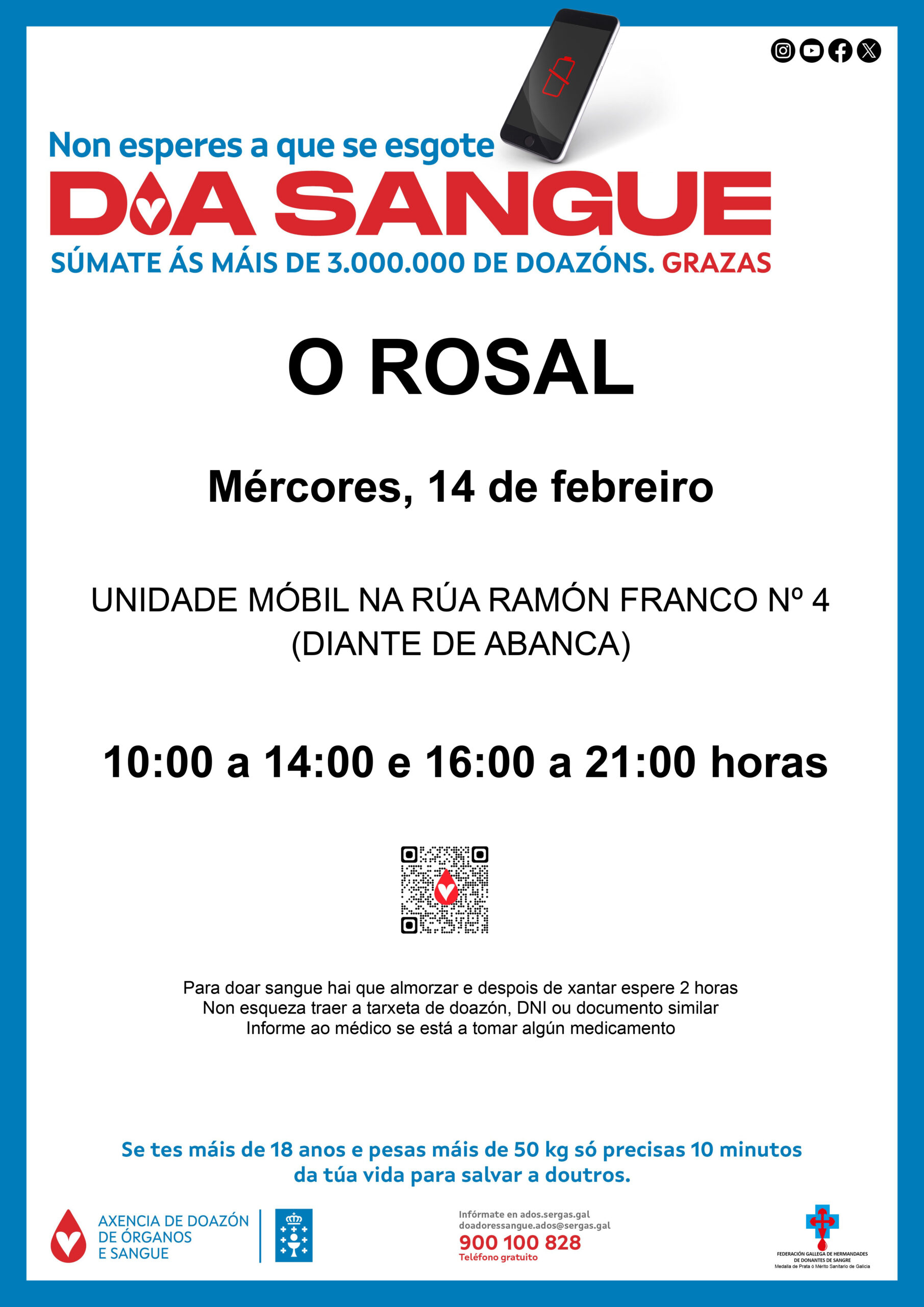 O Rosal celebra este ano San Valentiěn doando sangue