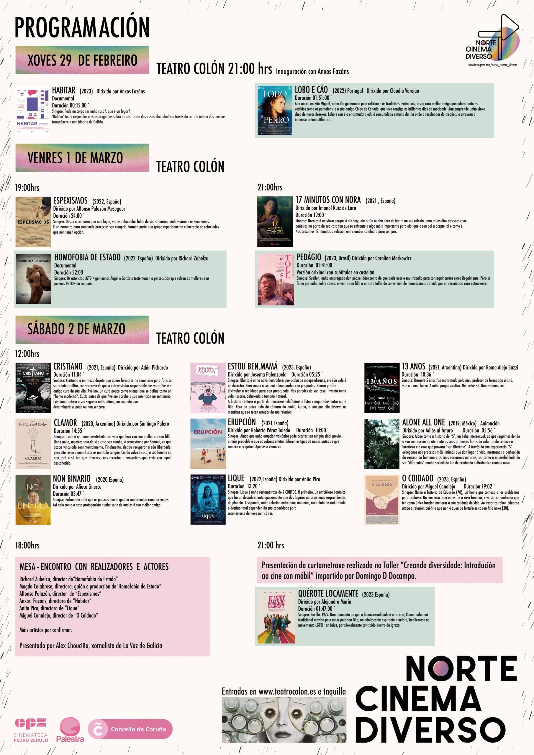 Programación Norte Cinema Diverso