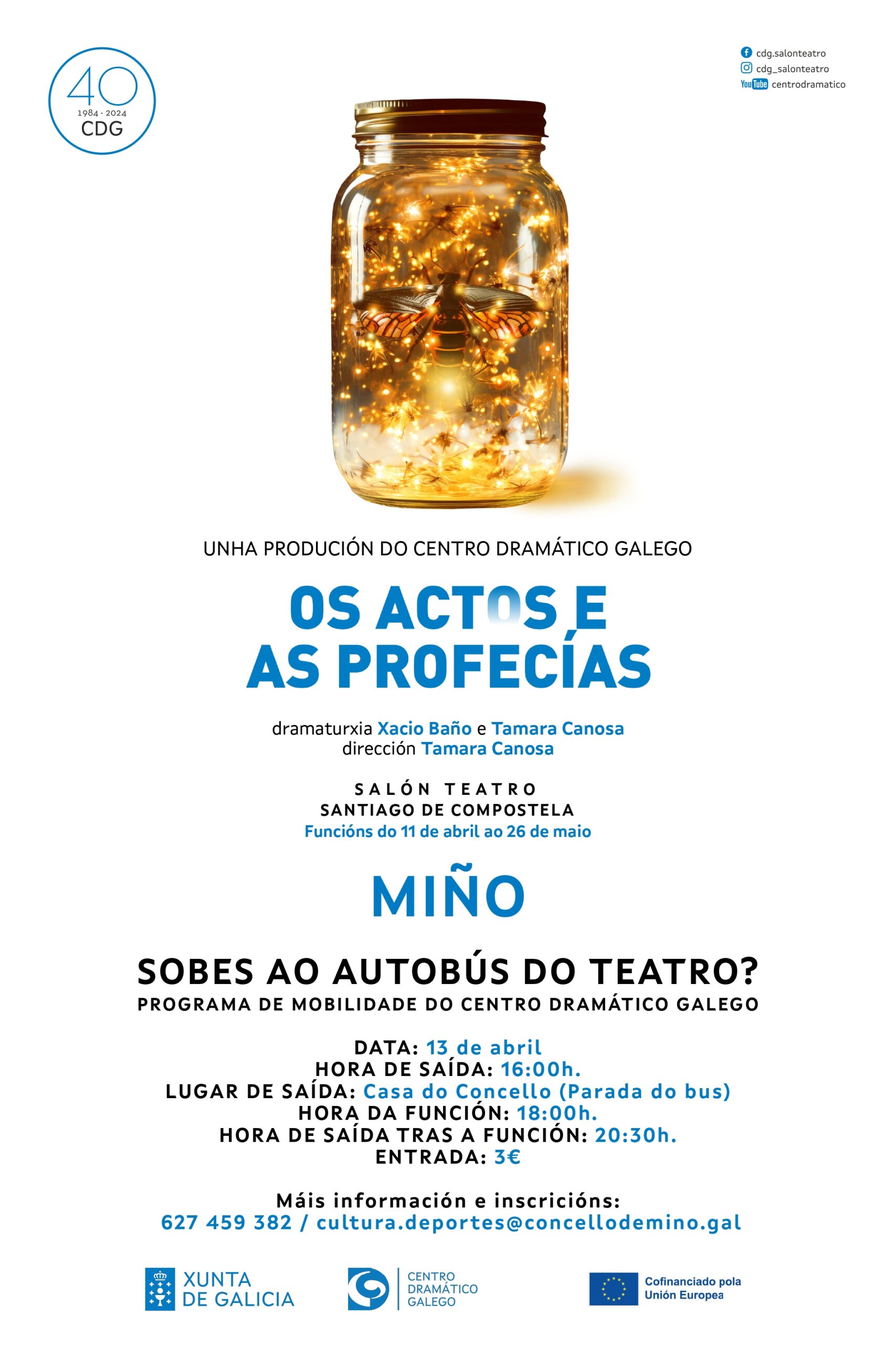 CARTEL OS ACTOS E AS PROFECÍAS buses Miño