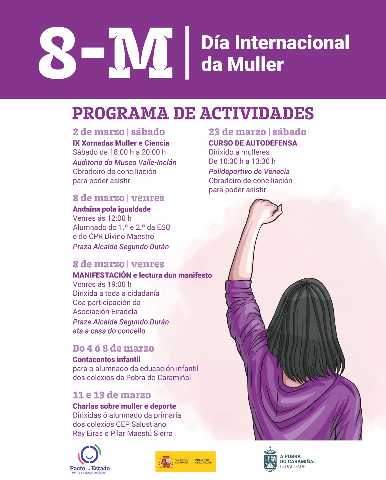 Cartel da programación do Día Internacional da Muller 2024