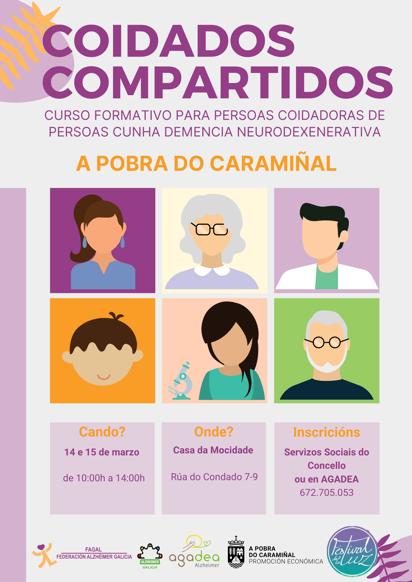 Cartel do curso Coidados compartidos 2024