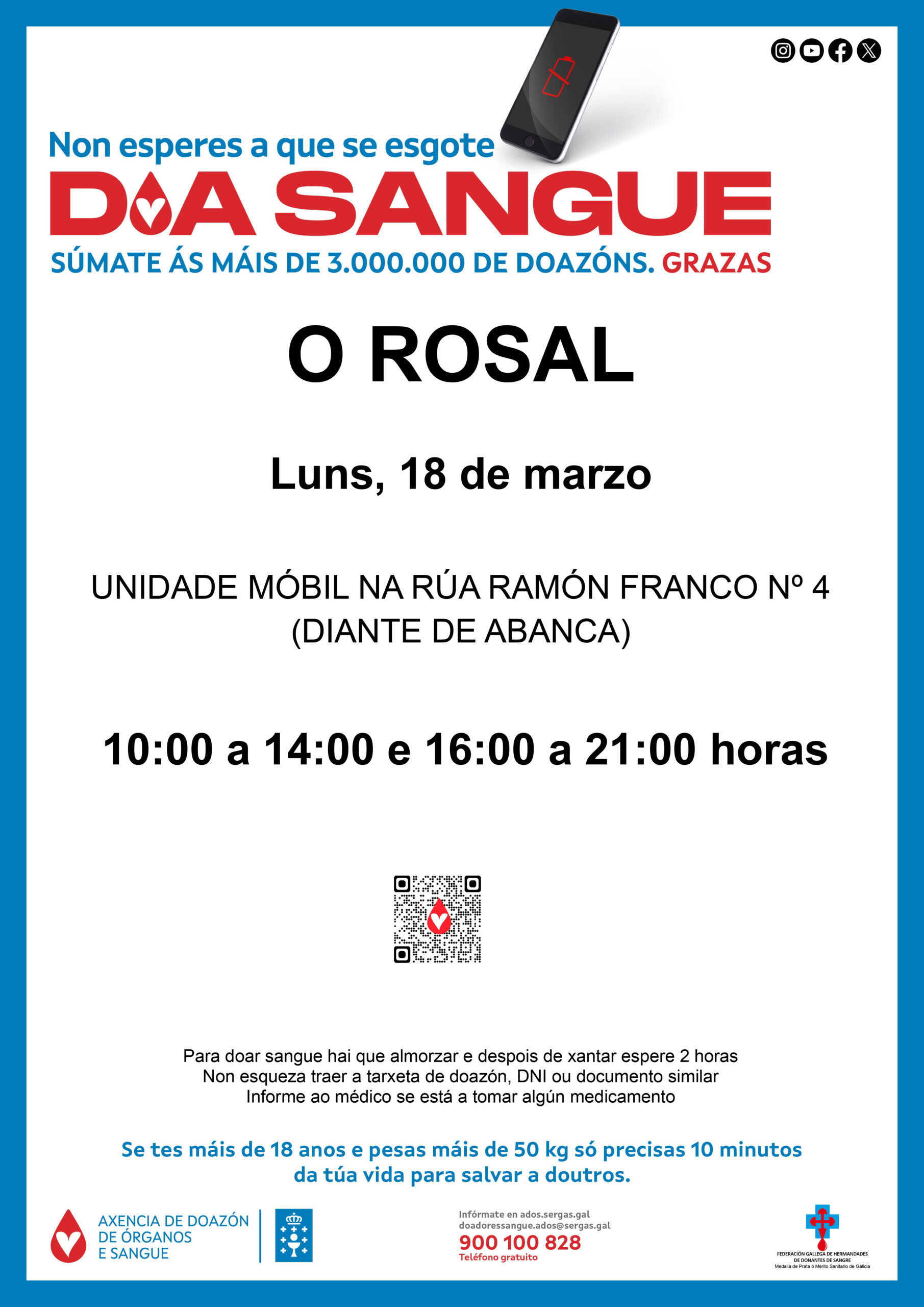 O Rosal achega a suìa pinga de solidariedade antes de Semana Santa
