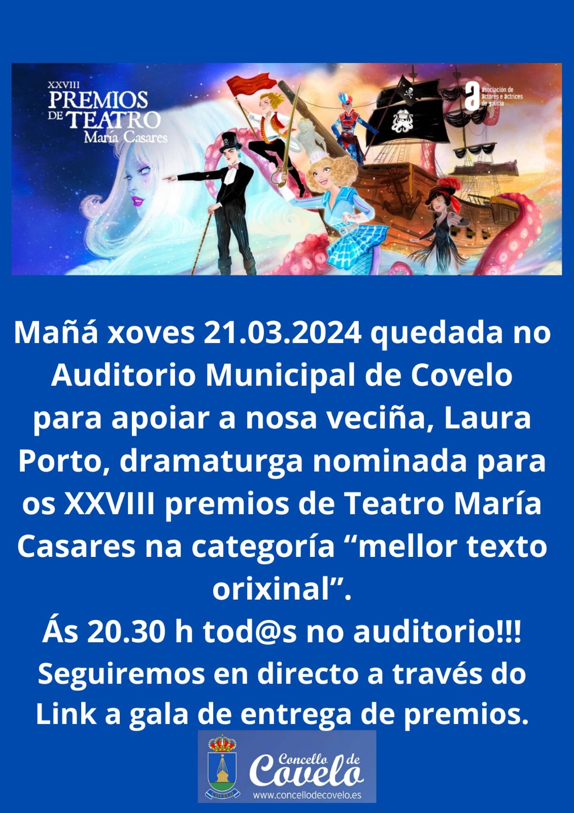 cartel quedada Premios de Teatro María Casares