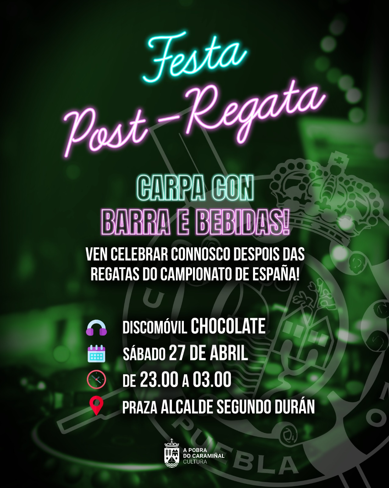 Cartel da Festa Post-Regata do Campionato de España de Bateis