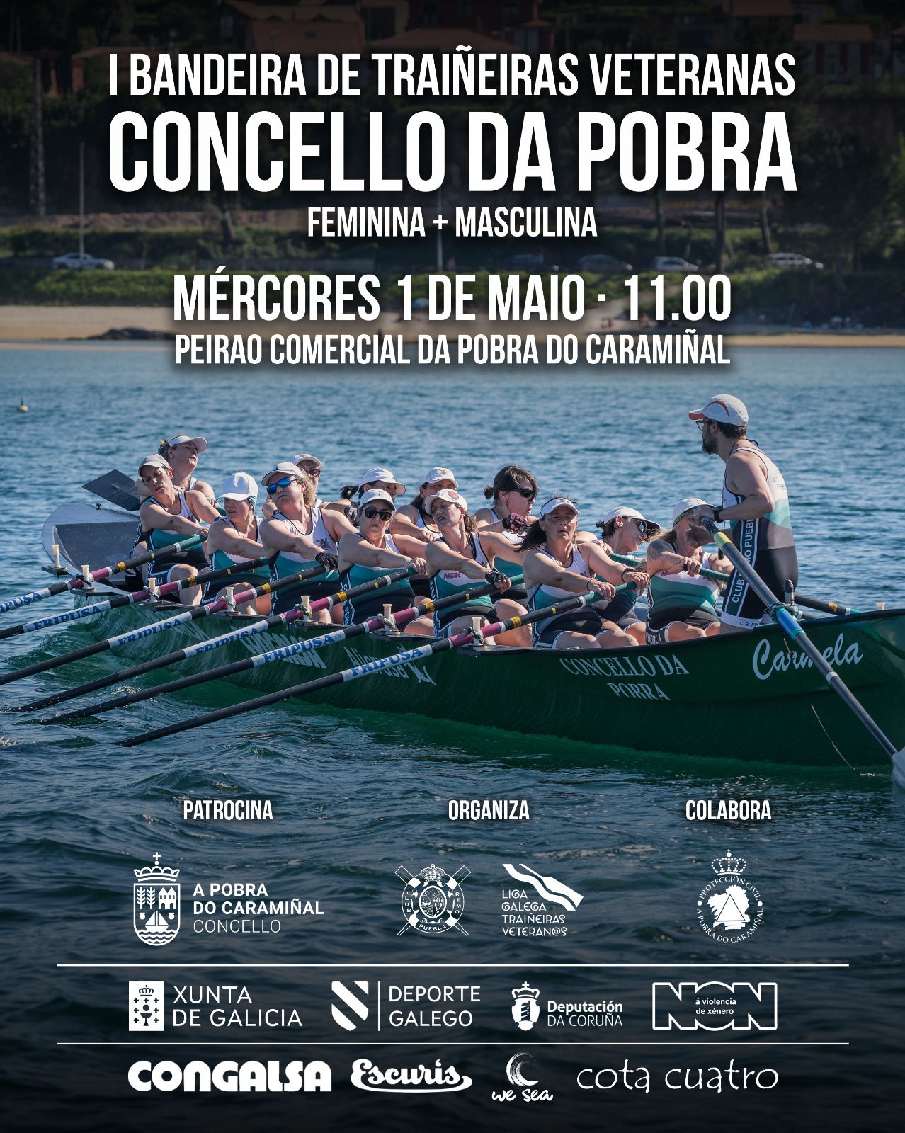 Cartel da I Bandeira de Traiñeiras Veteranas Concello da Pobra