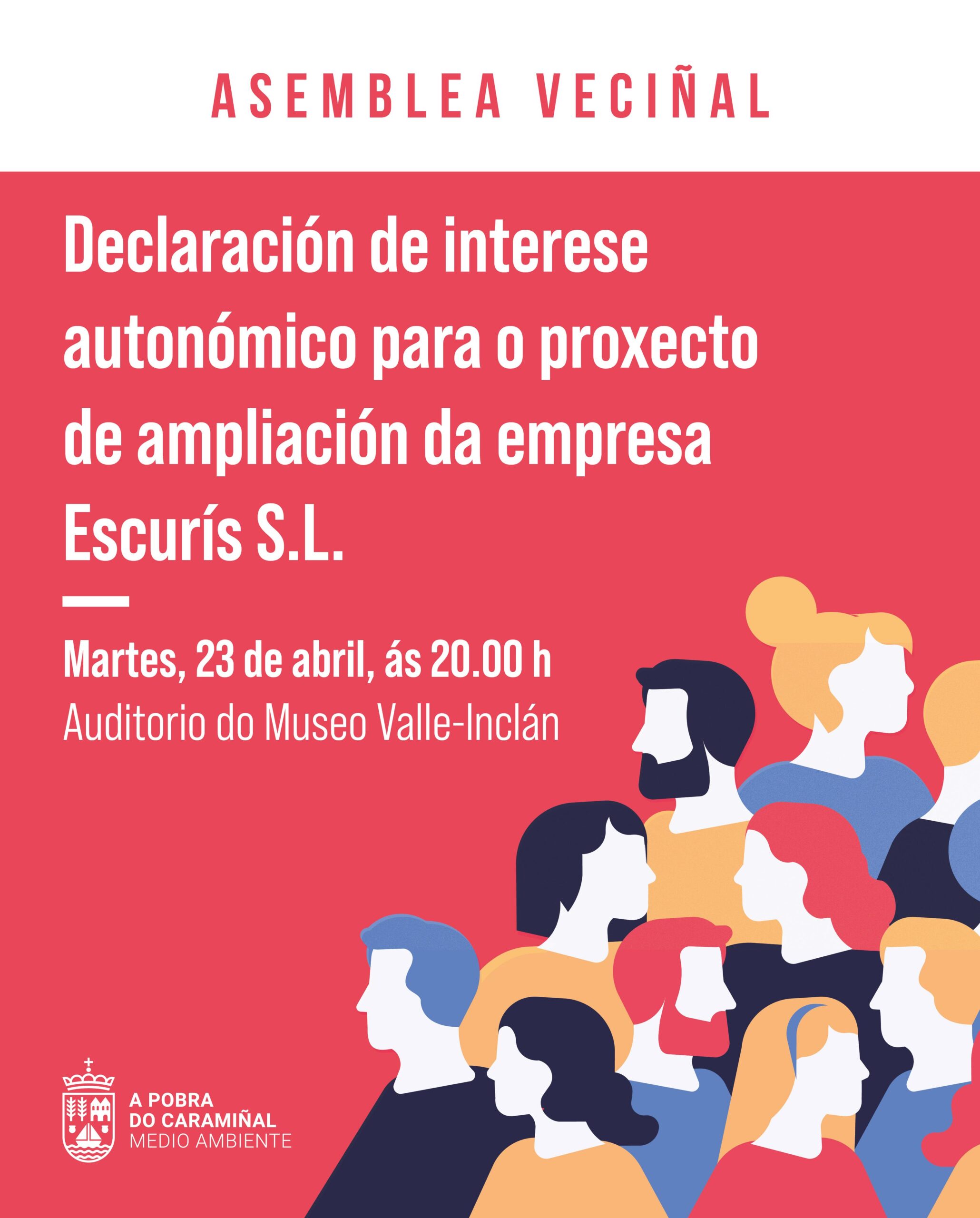 Cartel da asemblea veciñal pola ampliación de Escurís