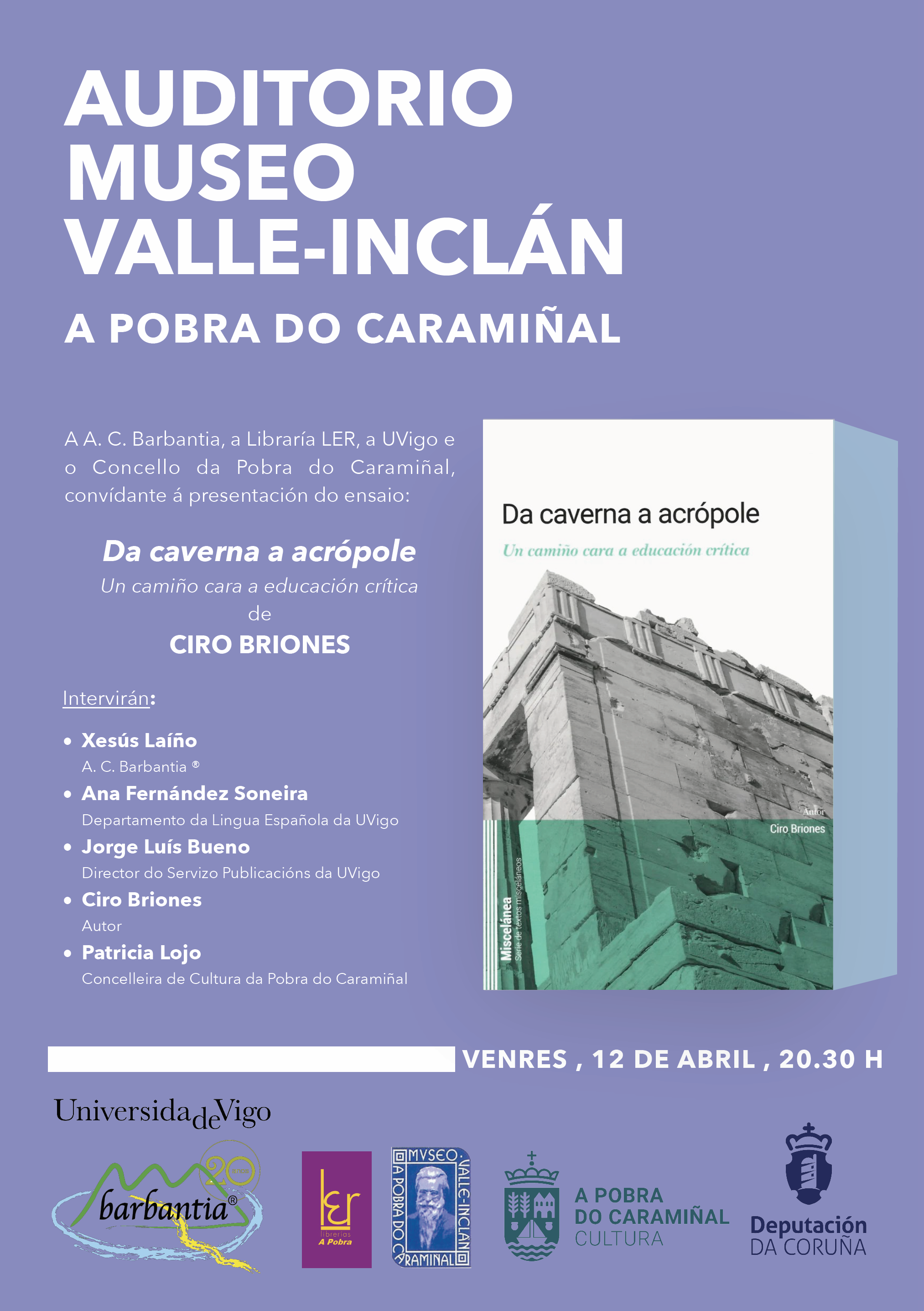 Cartel da presentación do ensaio de Ciro Briones