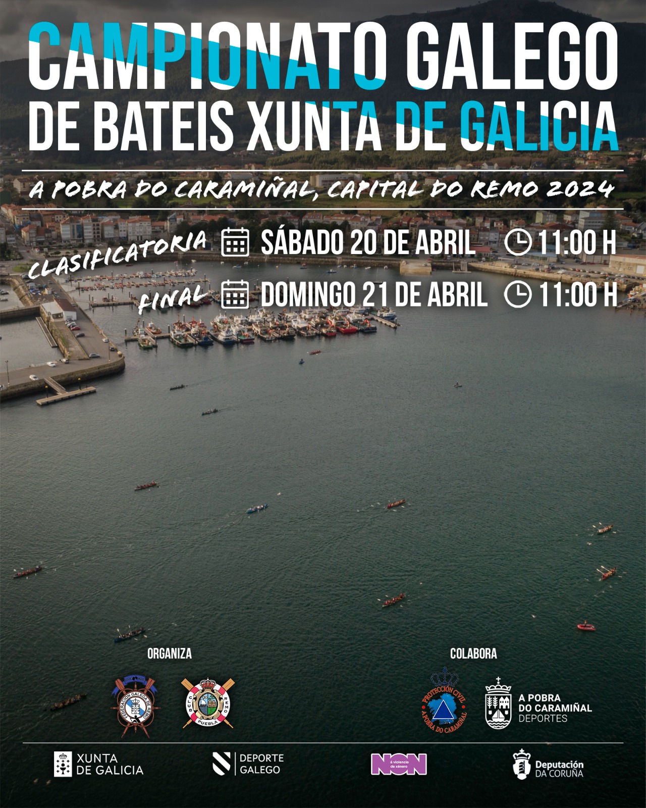 Cartel do Campionato Galego de Bateis Xunta de Galicia 2024