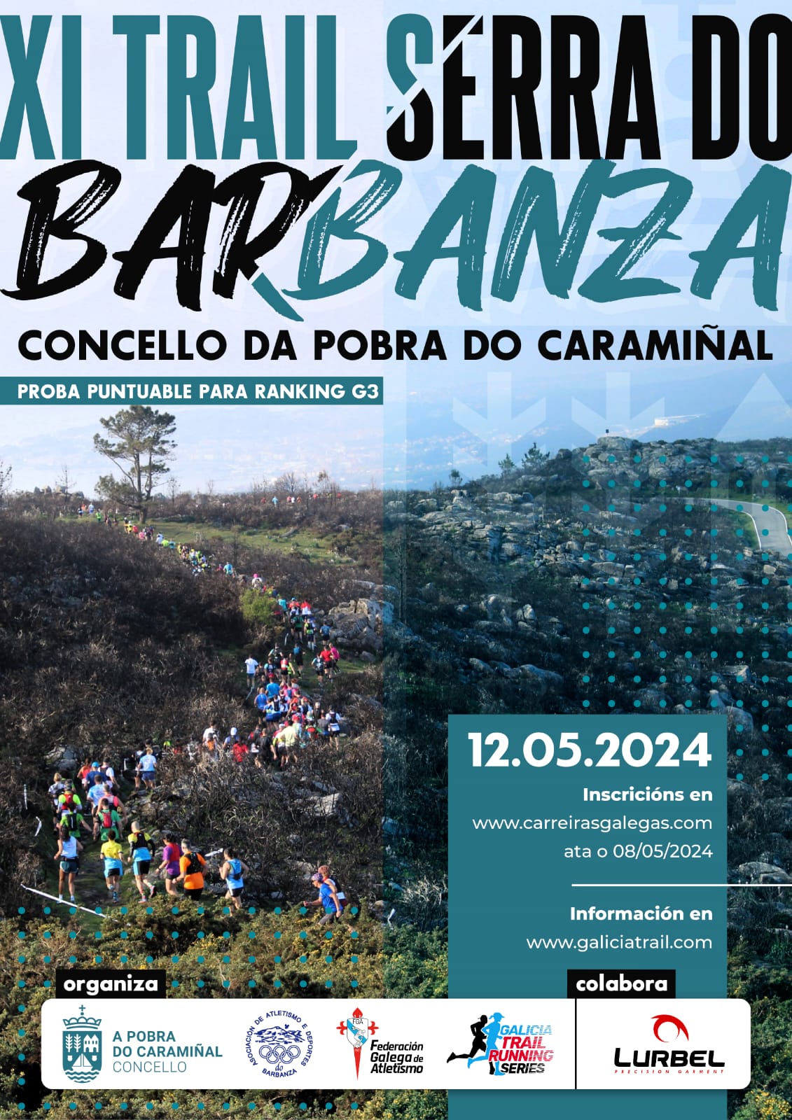 Cartel do XI Trail Serra do Barbanza. Concello da Pobra do Caramiñal