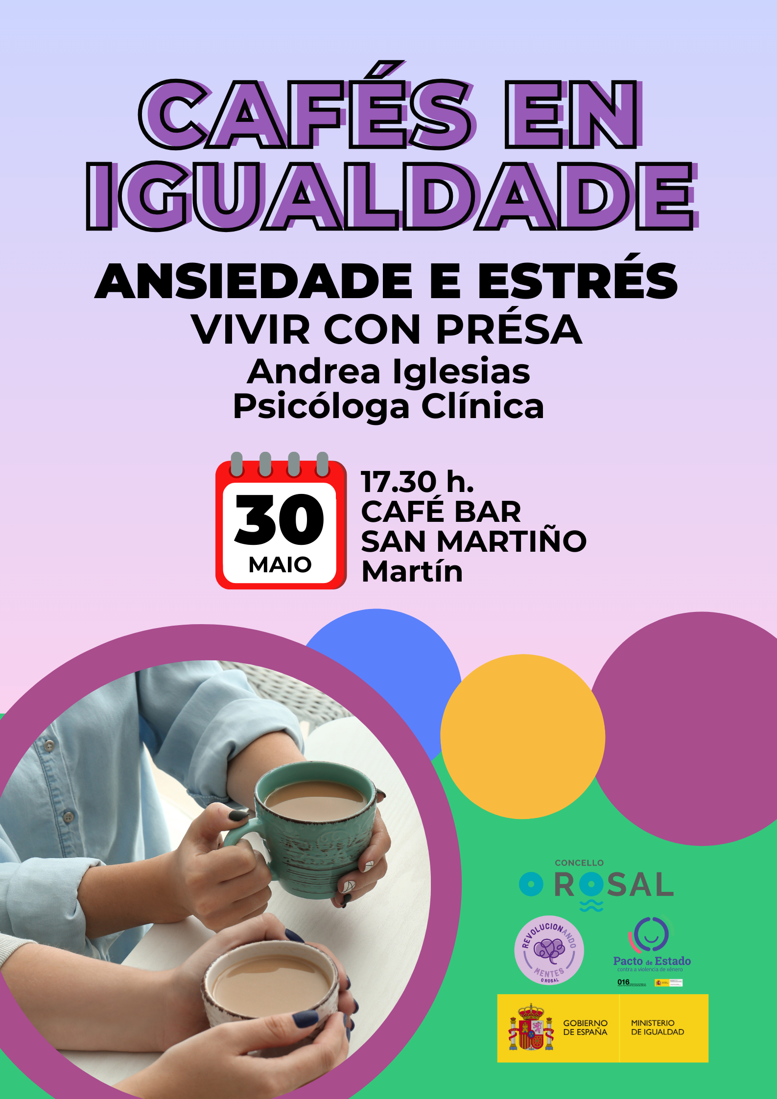 Aprendemos a combater a ansiedade e o estreìs con Andrea Iglesias nos ‘Cafeìs en igualdade’ da tempada
