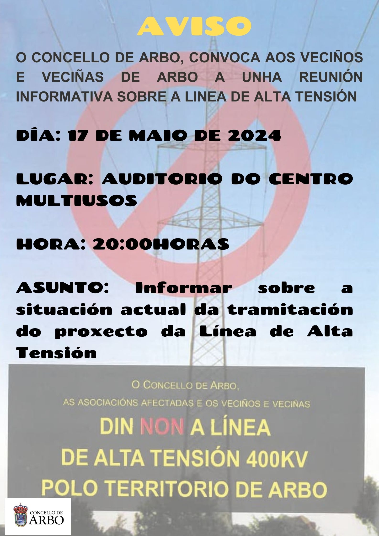 CONVOCATORIA REUNIÓN LINEA DE ALTA TENSIÓN