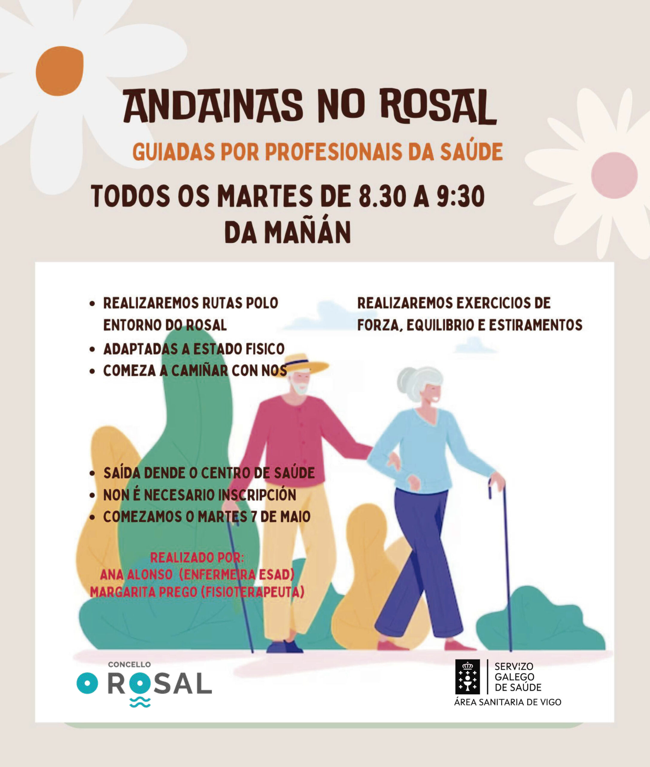 CaminÞar pola sauìde no Rosal