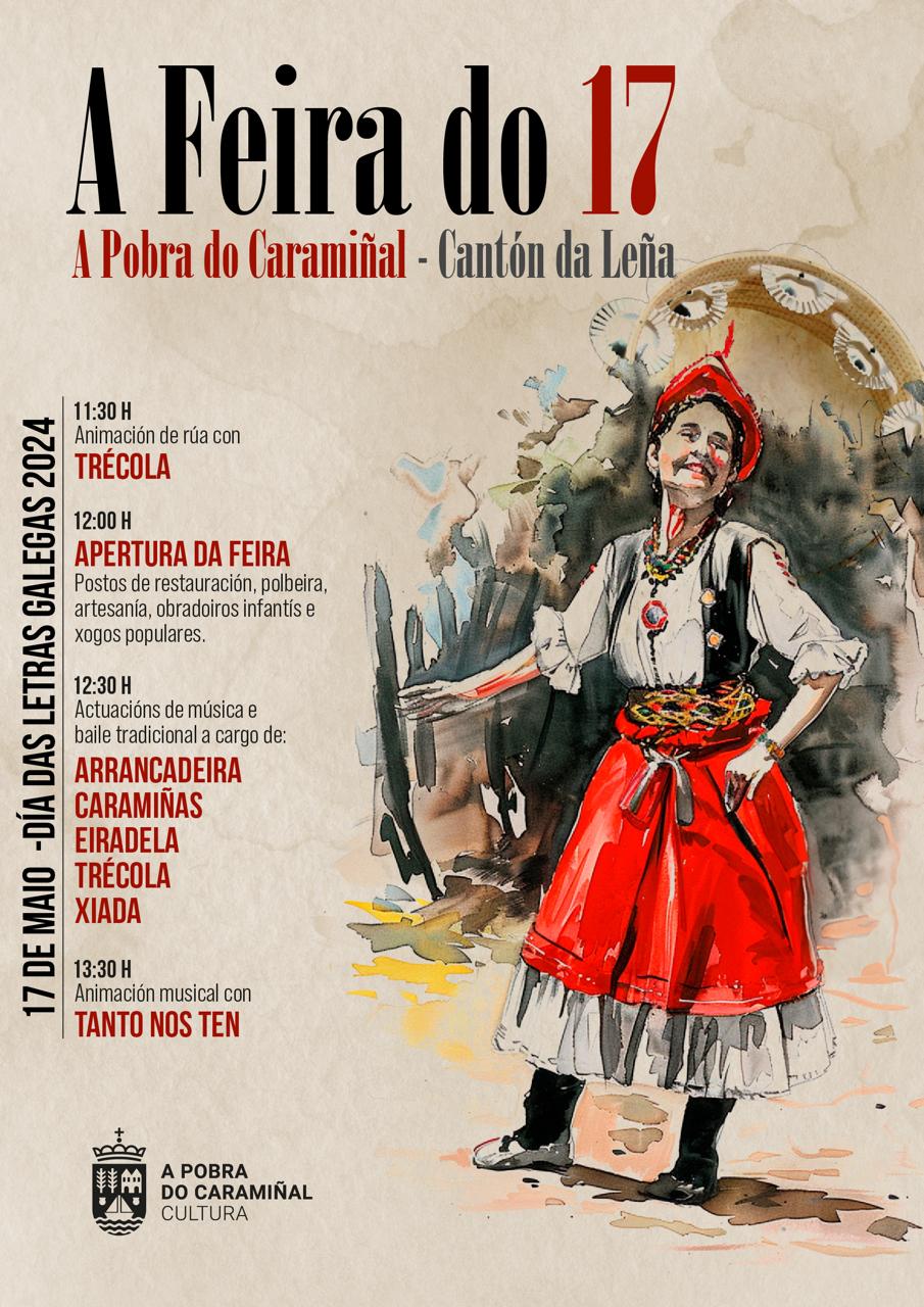 Cartel da Feira do 17. Maio das Letras Galegas 2024