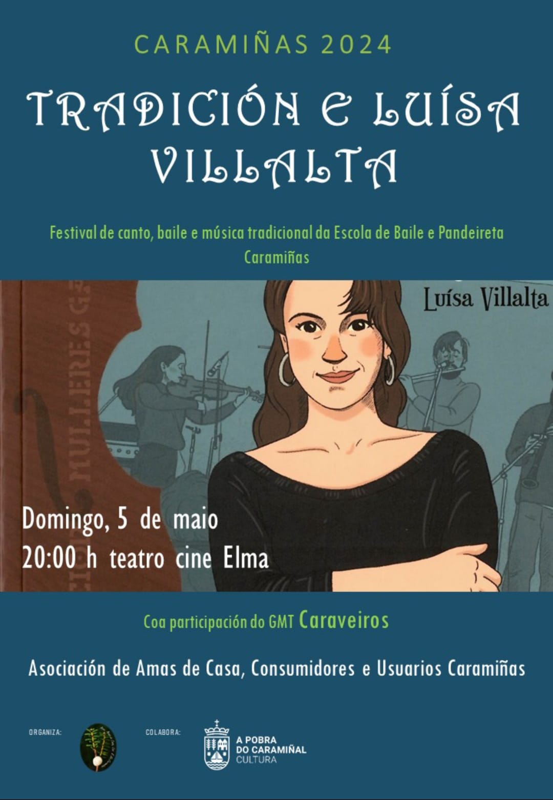 Cartel de Tradición e Luísa Villalta. Caramiñas 2024