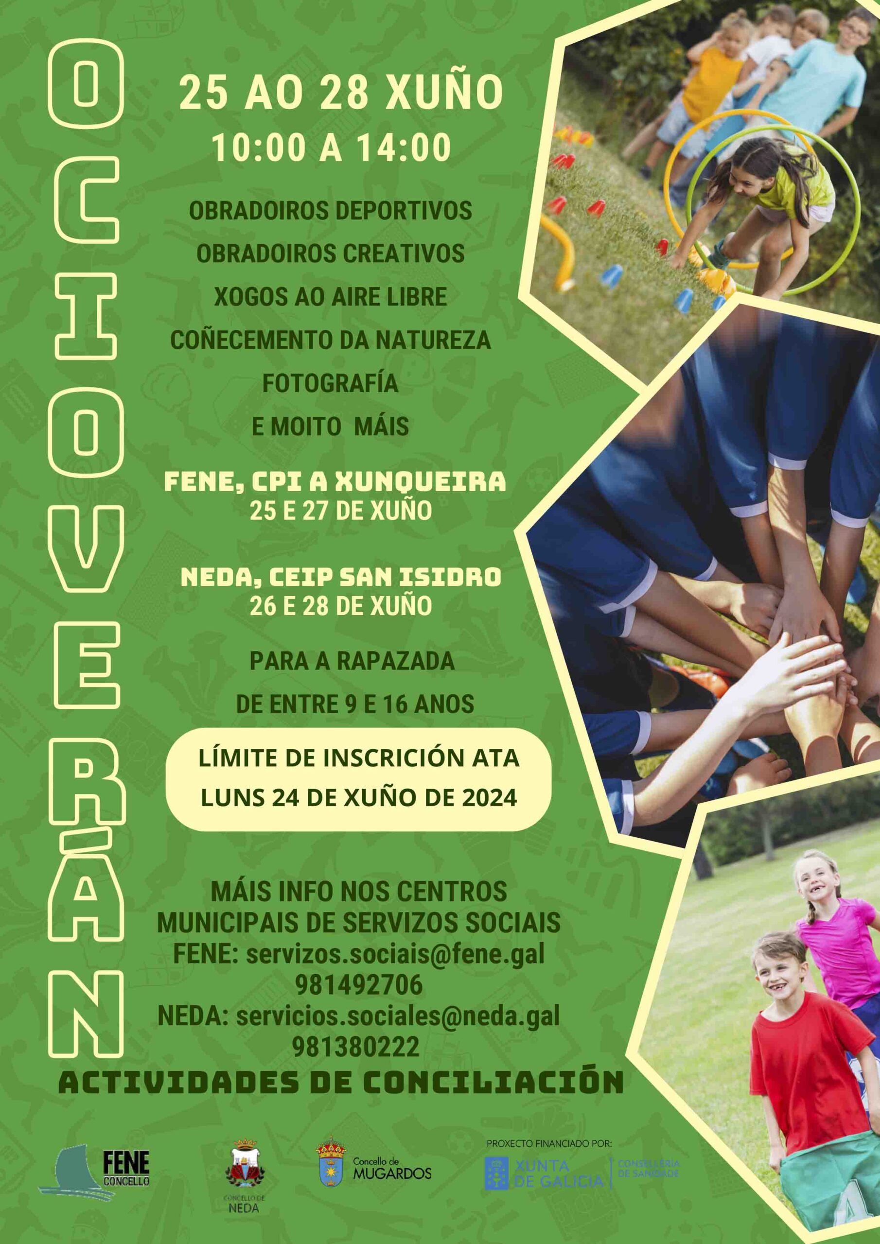 Green And Cream Modern Illustrative Summer Soccer Camp Promotion