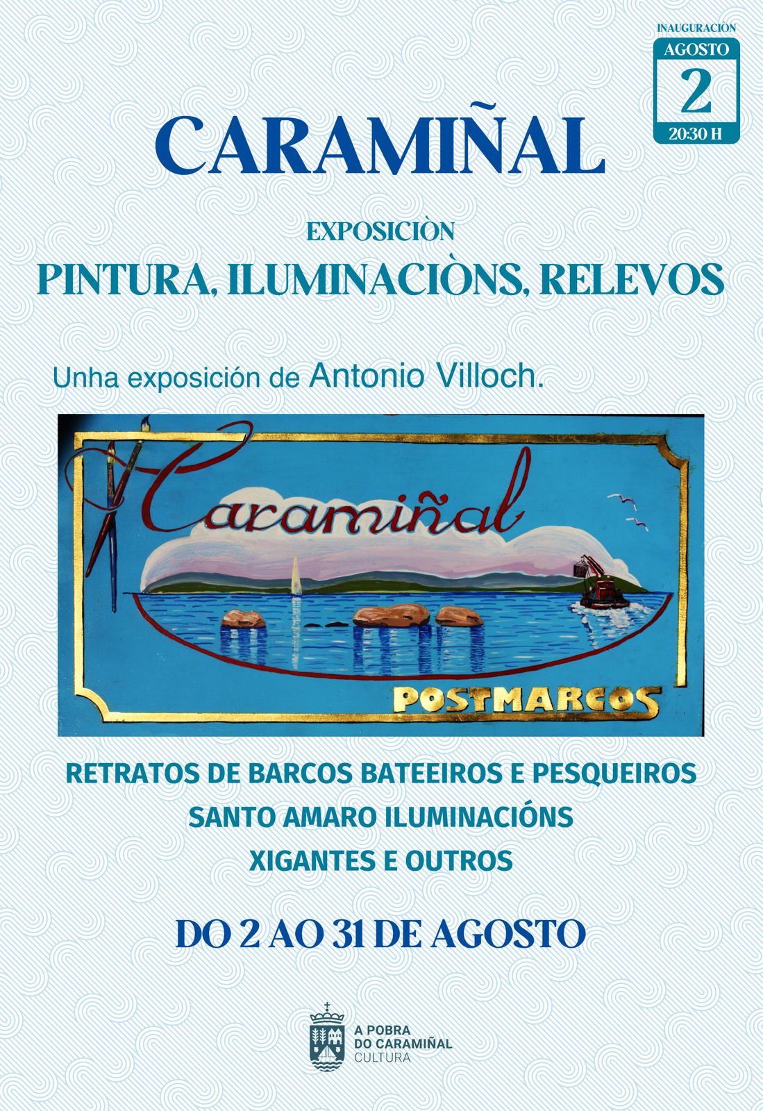 Cartel da exposición de arte Caramiñal 2024