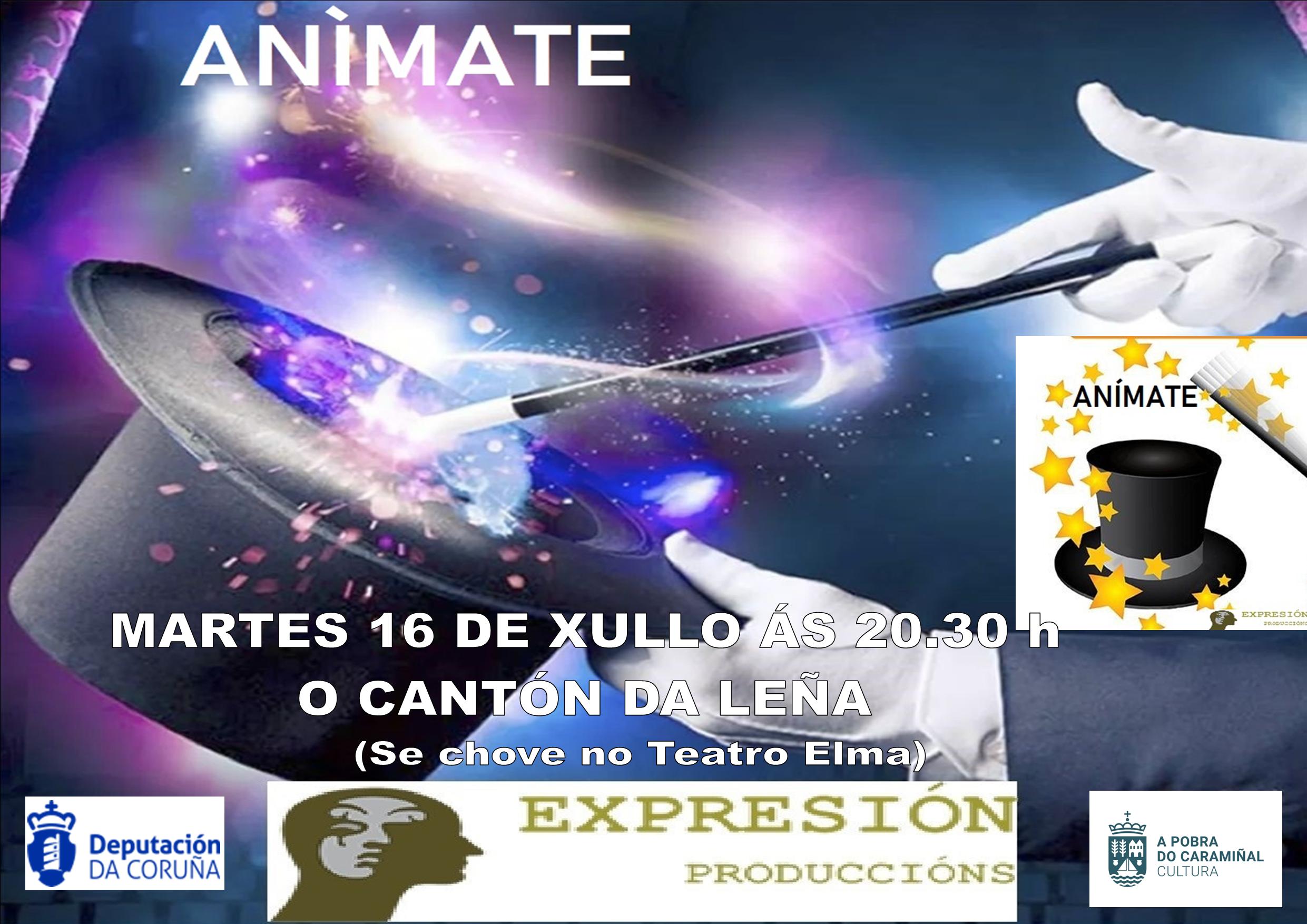 Cartel do espectáculo infantil Anímate de Expresión Produccións. Verán Cultural 2024