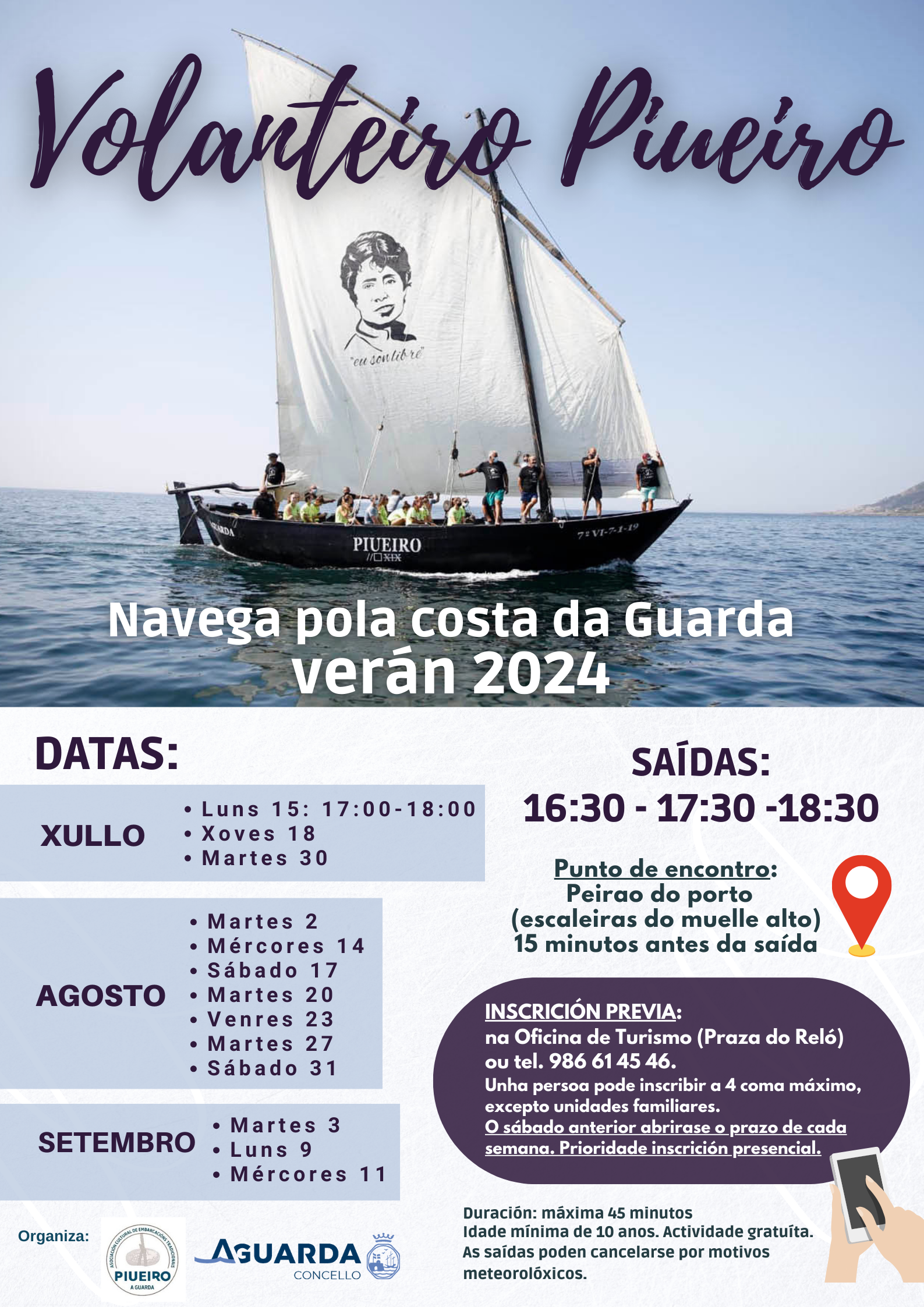 saídas navegación Piueiro verán 2024
