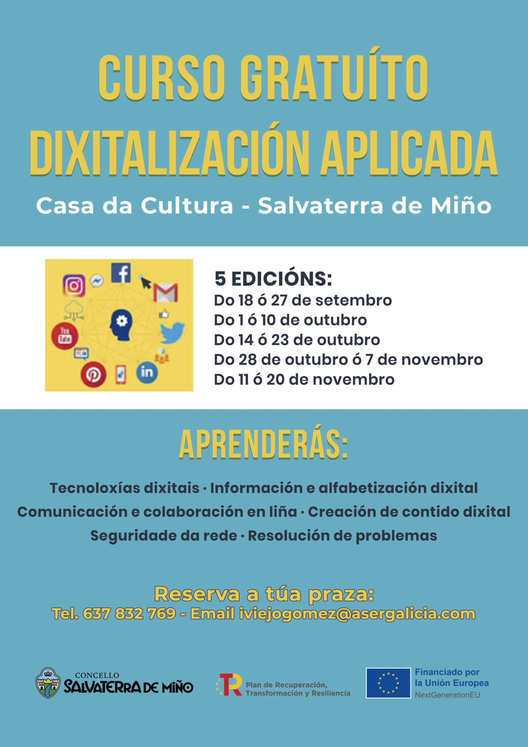20-08-24_Cartel Cursos Dixitalización Aplicada