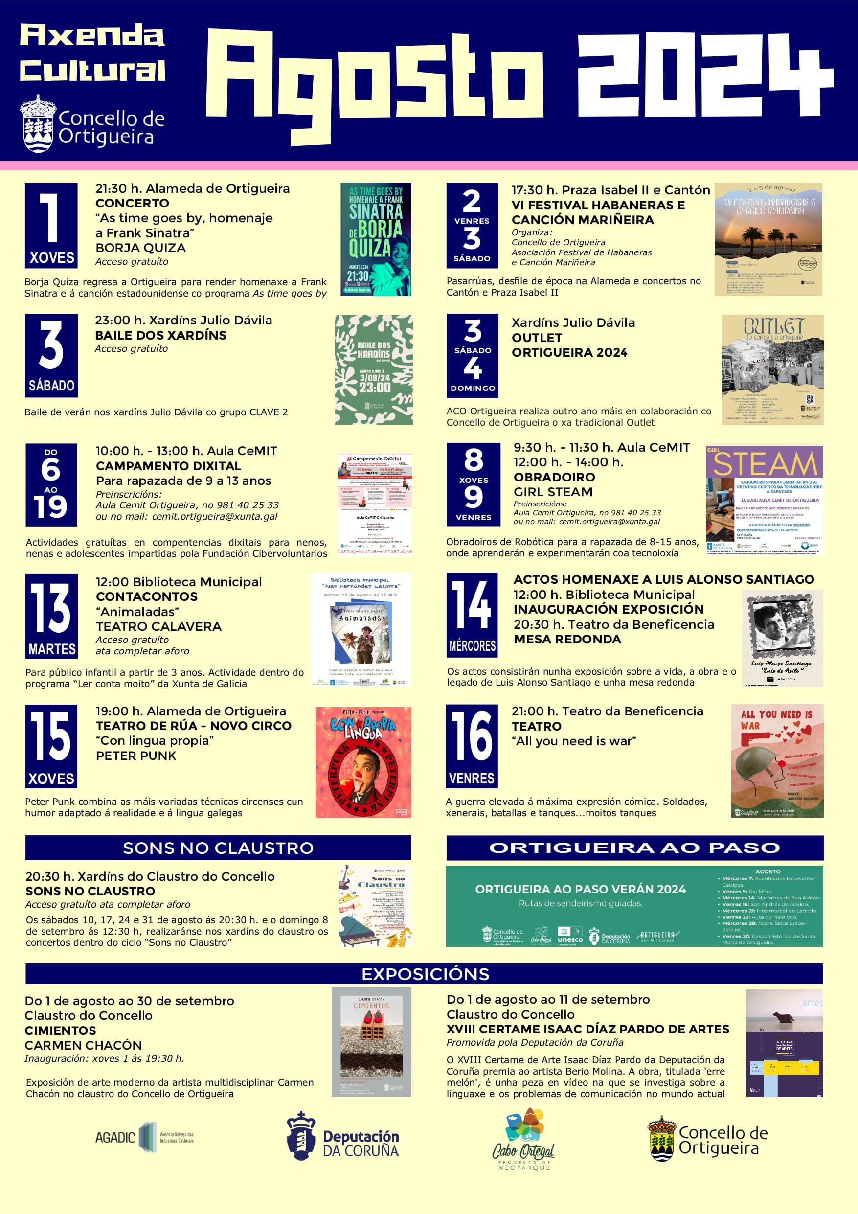 Actividades culturais agosto cartel