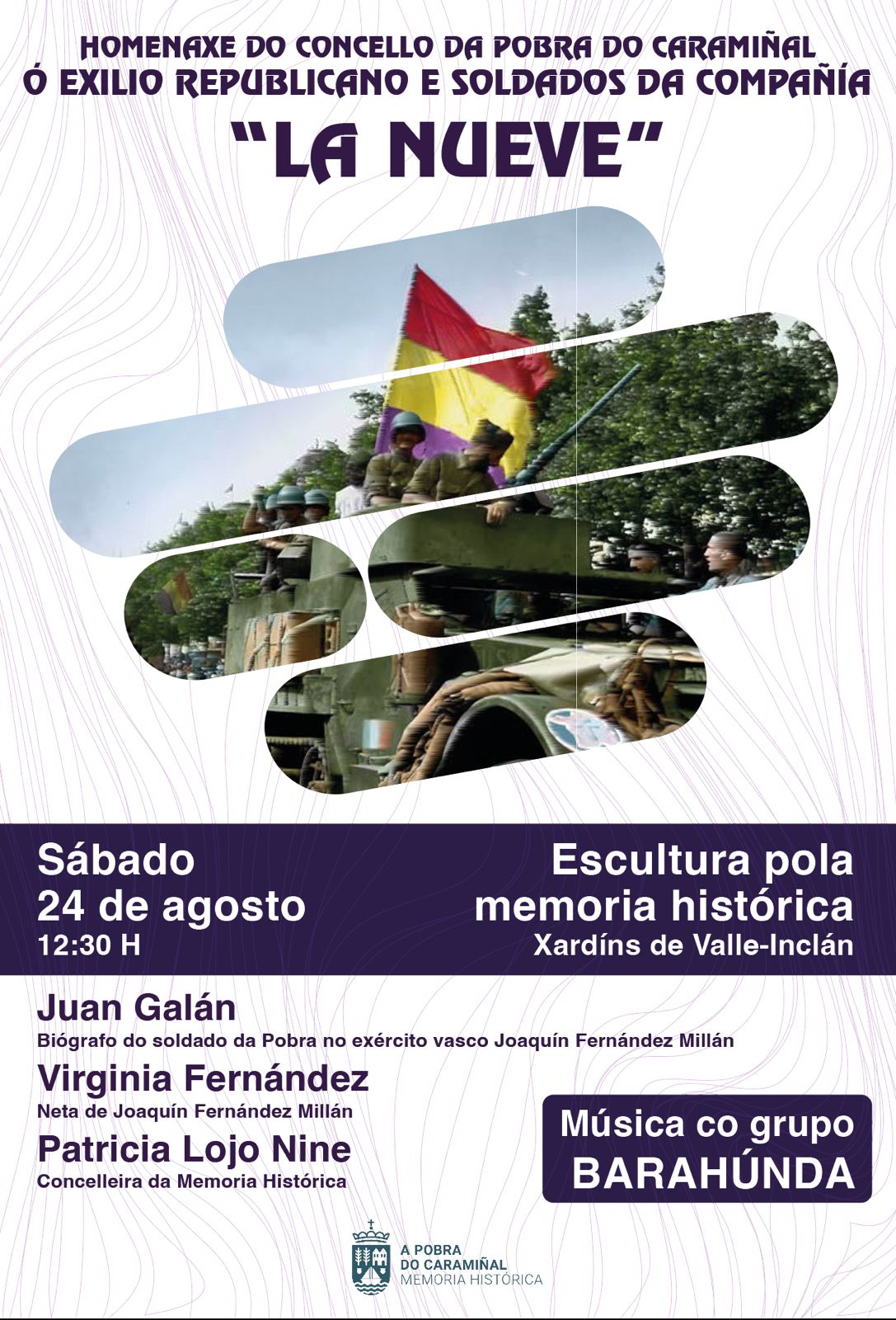 Cartel da homenaxe ó exilio republicano e soldados da compañía La Nueve