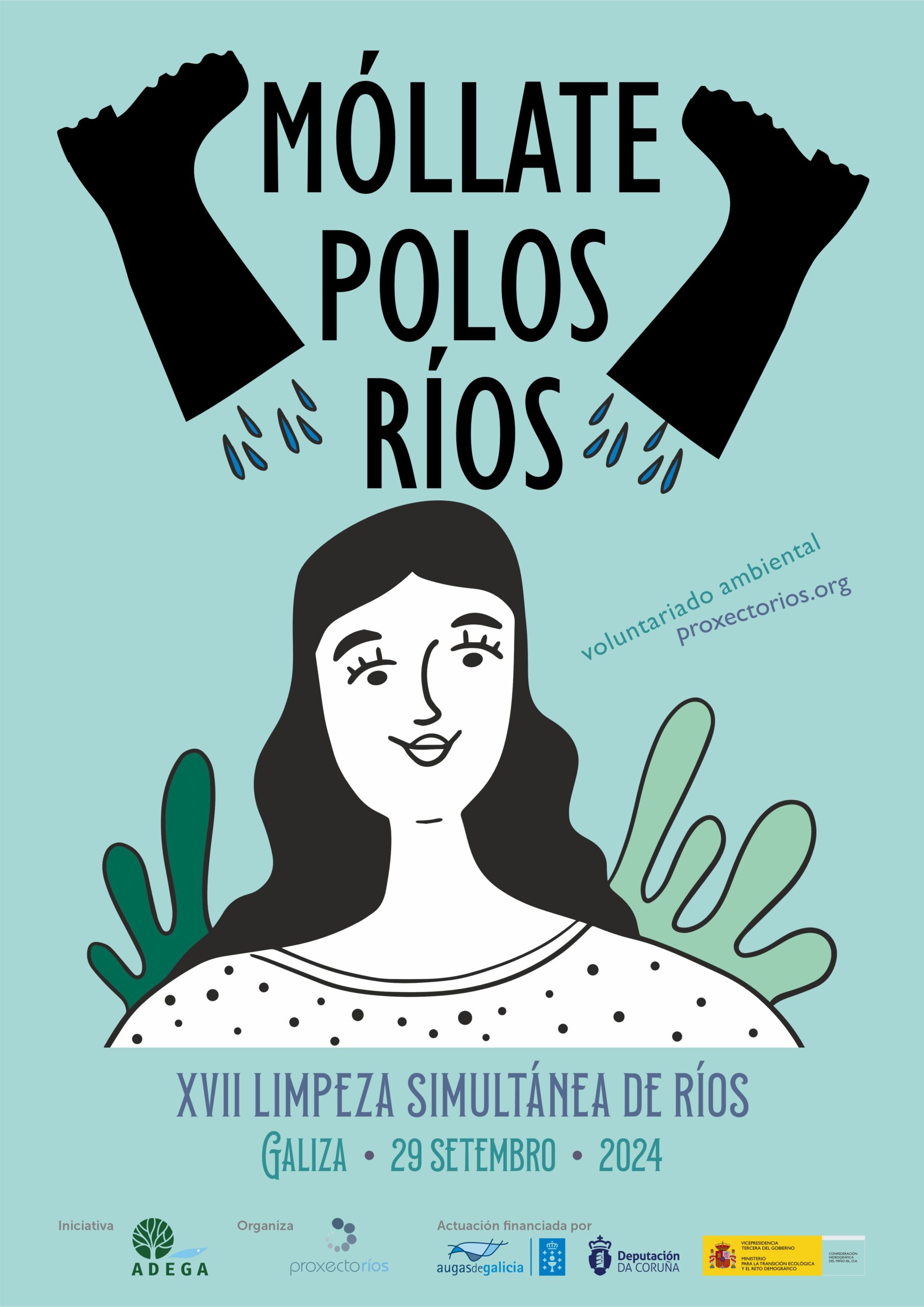 Tomiño volve mollarse polos ríos na limpeza simultánea impulsada pola asociación Adega