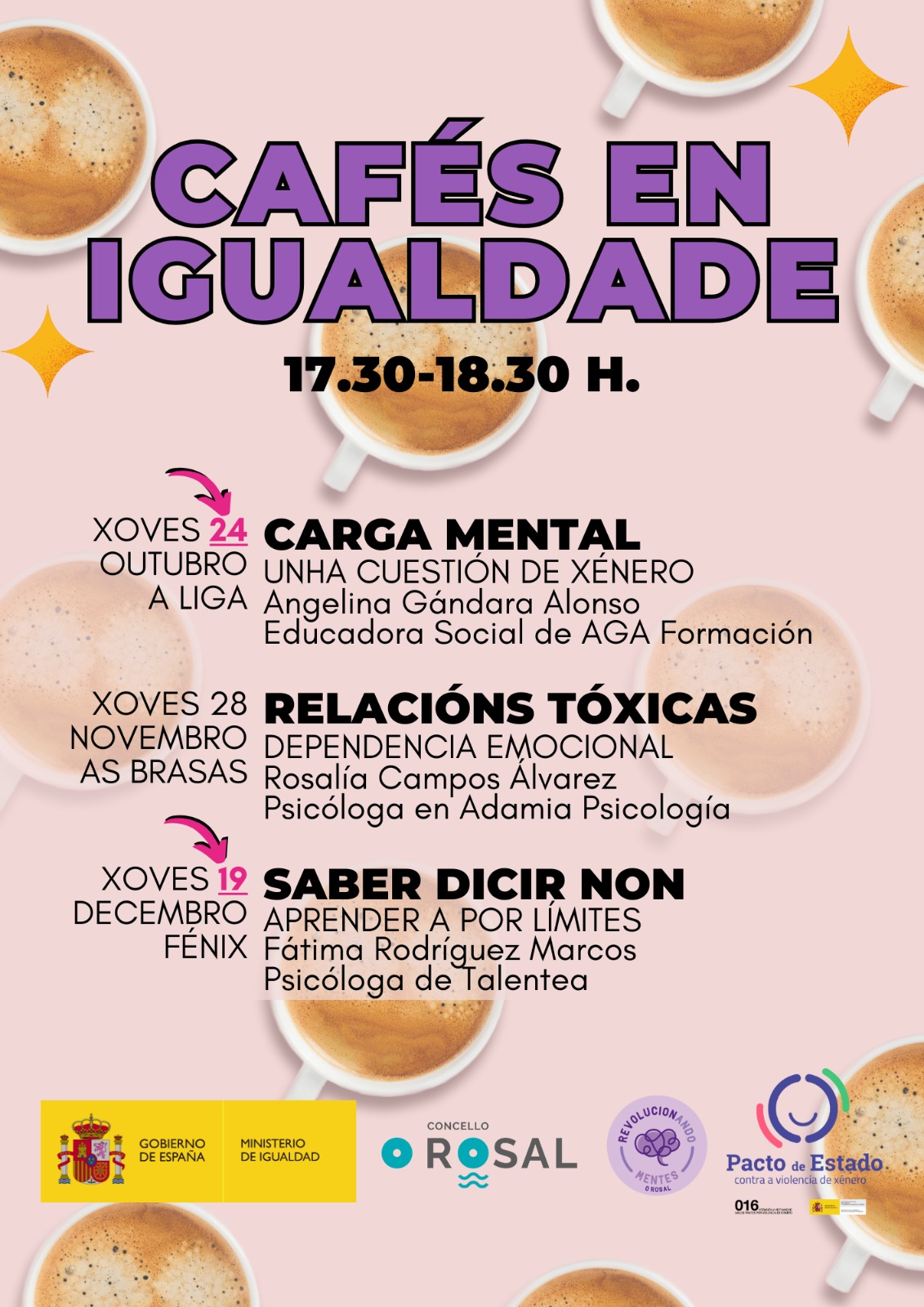 Os ‘Cafeìs en Igualdade’ regresan aos barrios con temas de actualidade sobre a mesa