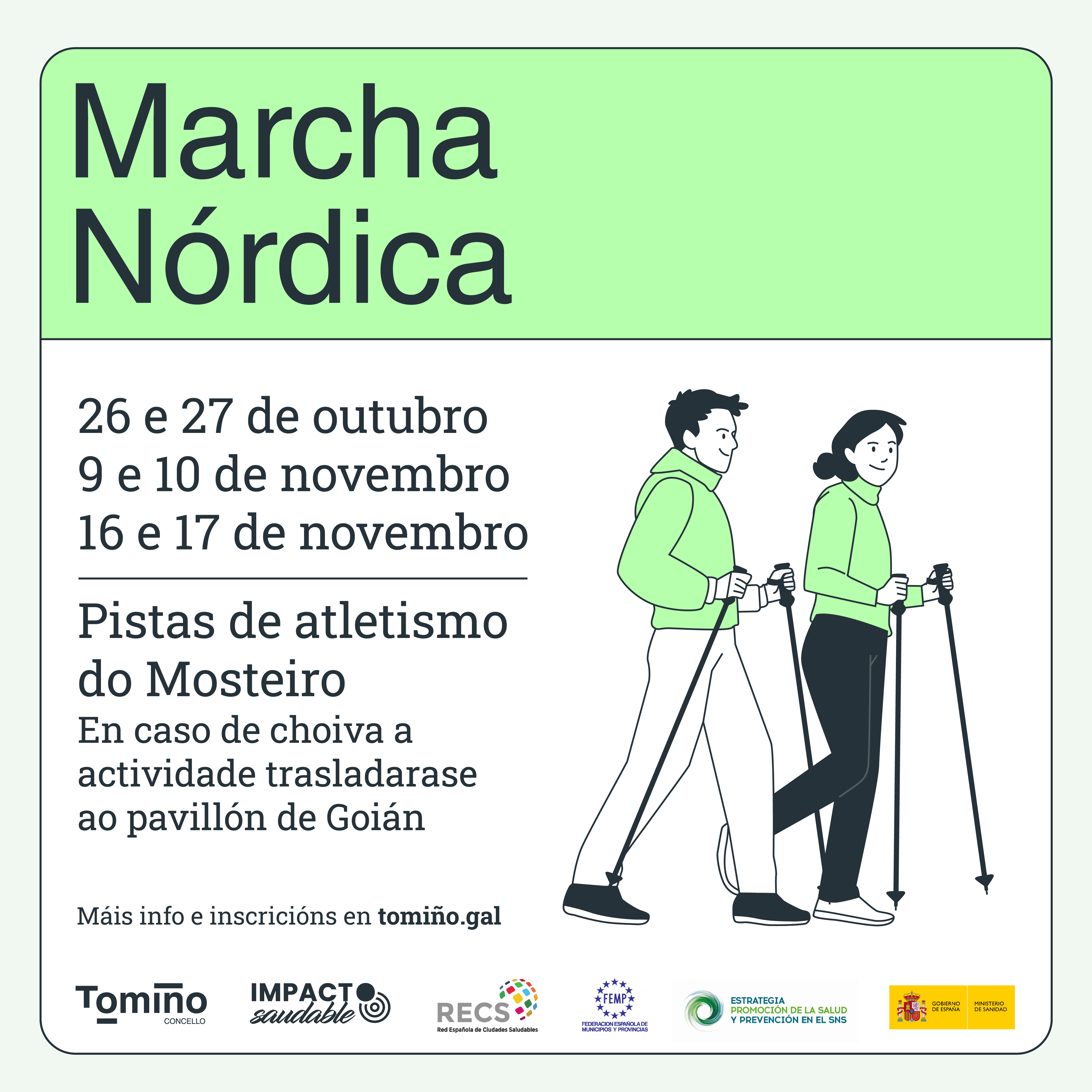 Tomiño apúntase á marcha nórdica nunha nova actividade da súa axenda saudable