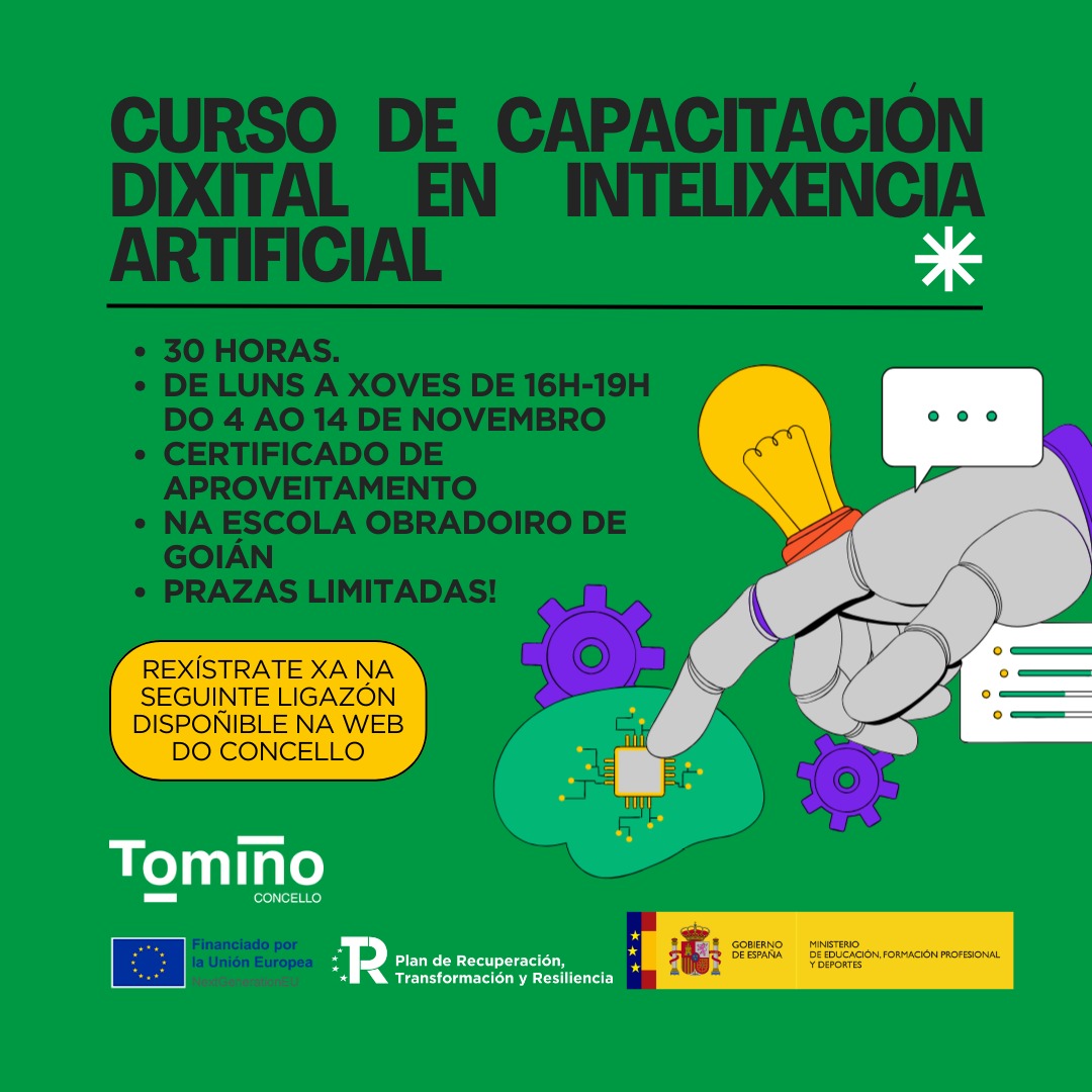 Tomiño impulsa a capacitación dixital da veciñanza cun taller práctico de intelixencia artificial