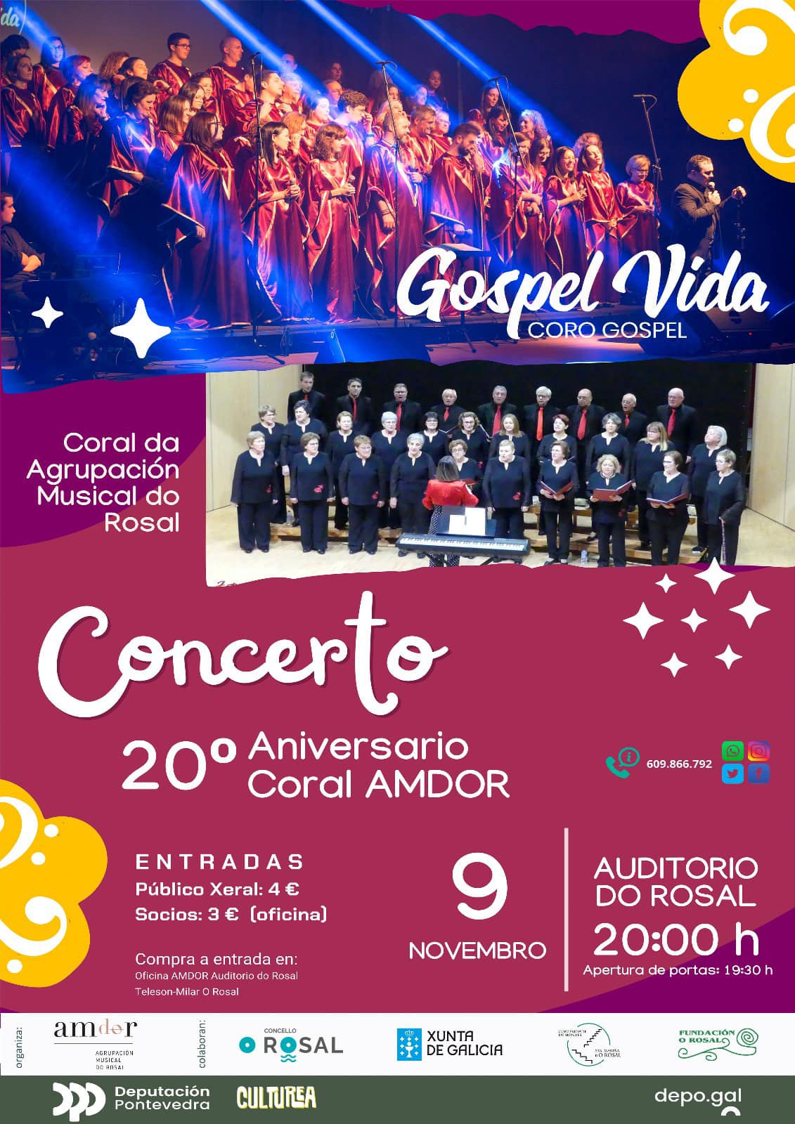 A Coral da Agrupacioìn Musical do Rosal faraì vibrar ao Rosal no seu concerto de 20 aniversario