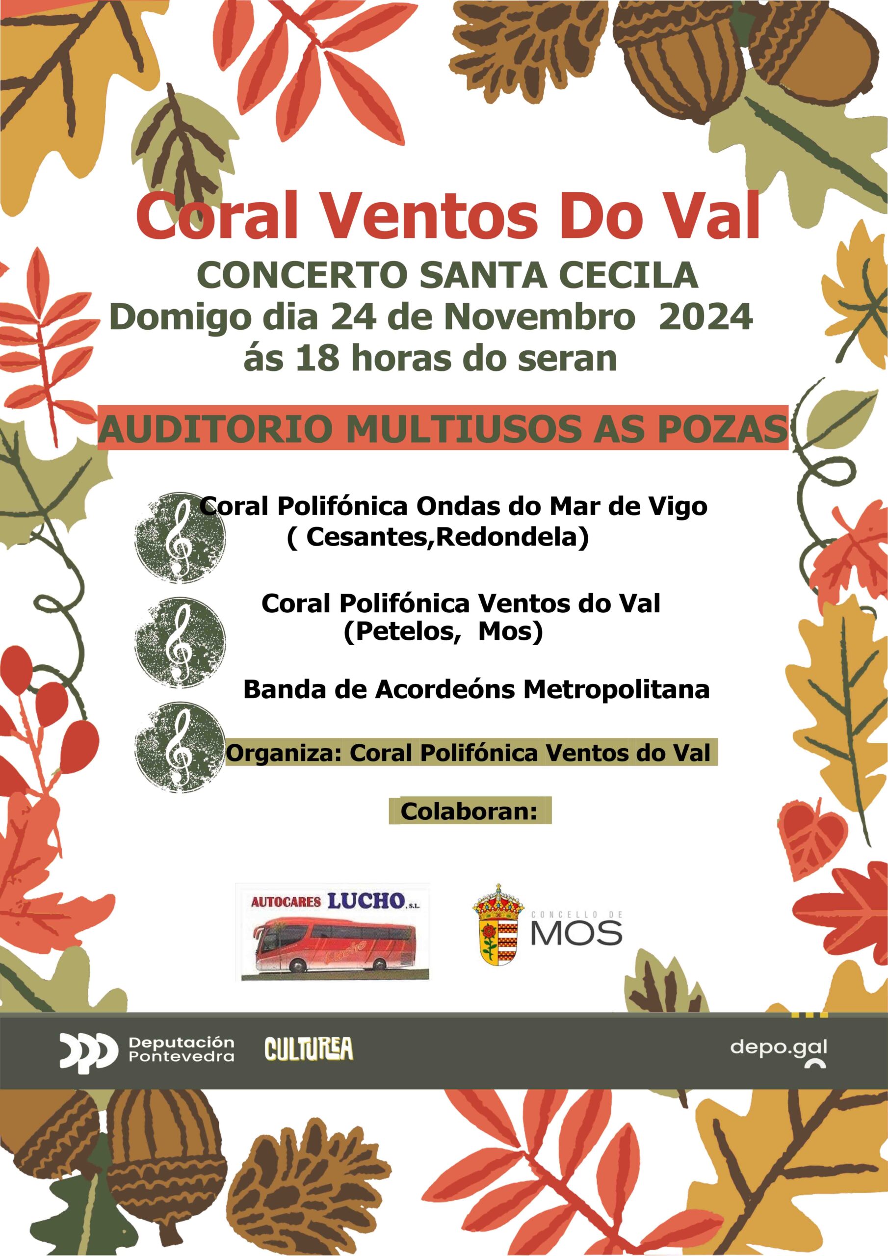 Póster Horario Otoño Tienda Floral Naranja