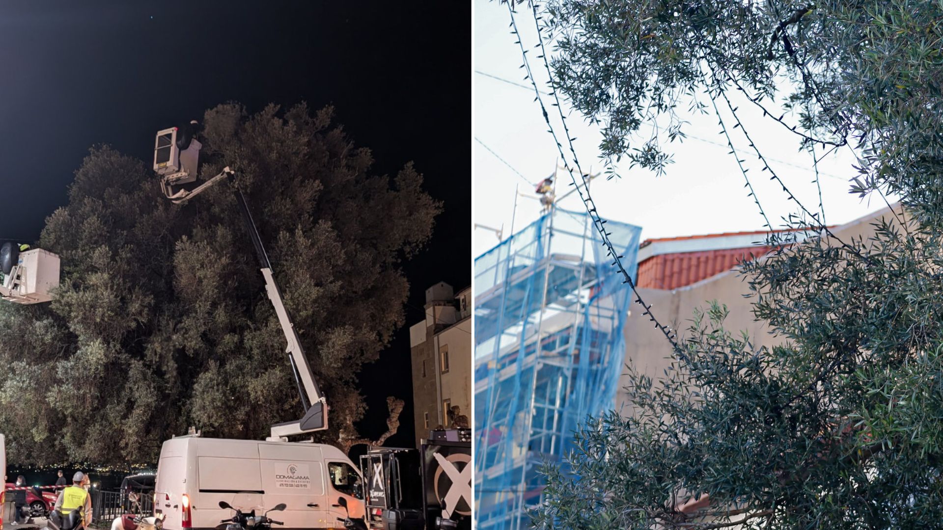 Foto_Instalación luces Nadal Olivo Vigo