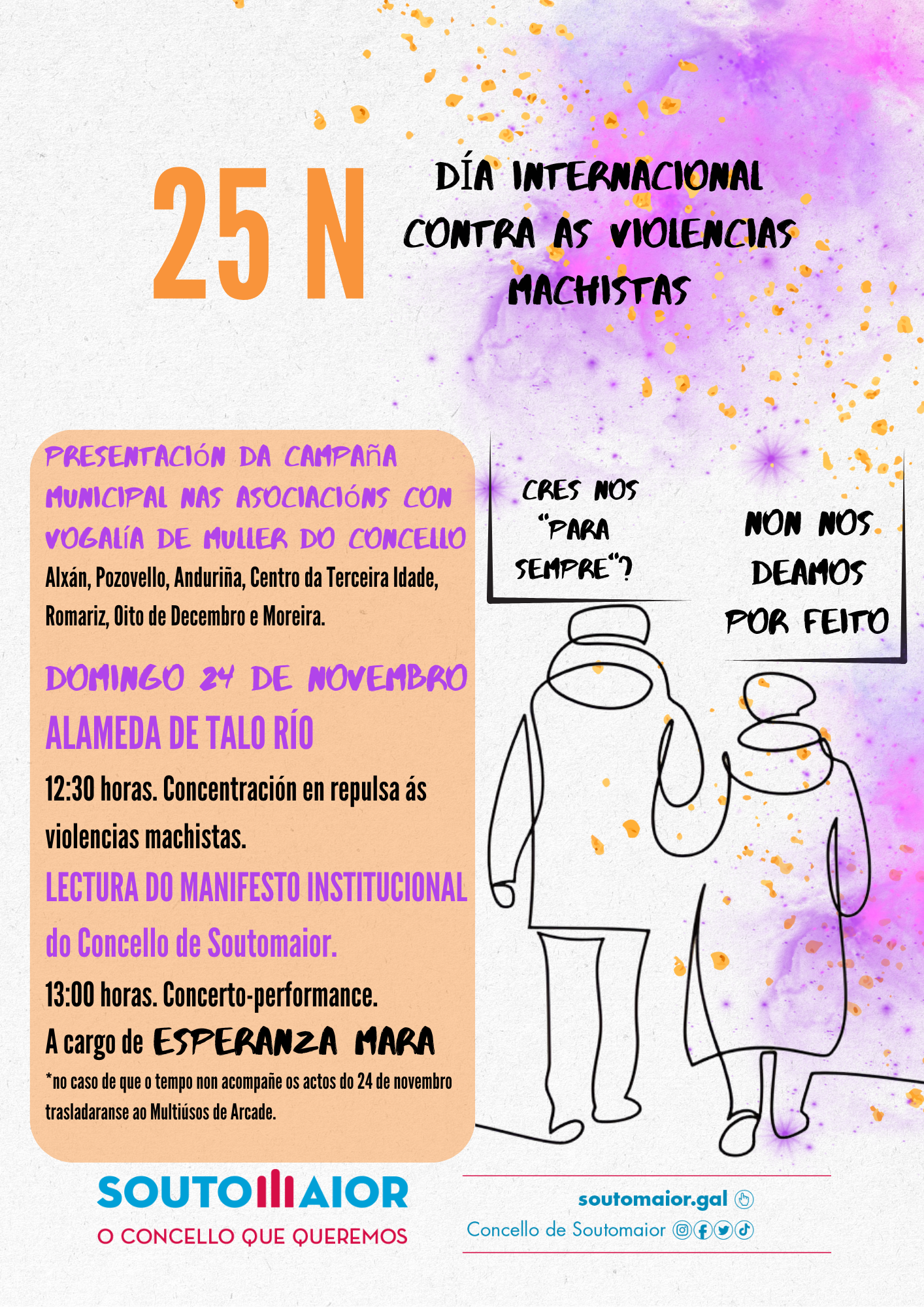 cartaz e programación do 25N_Soutomaior