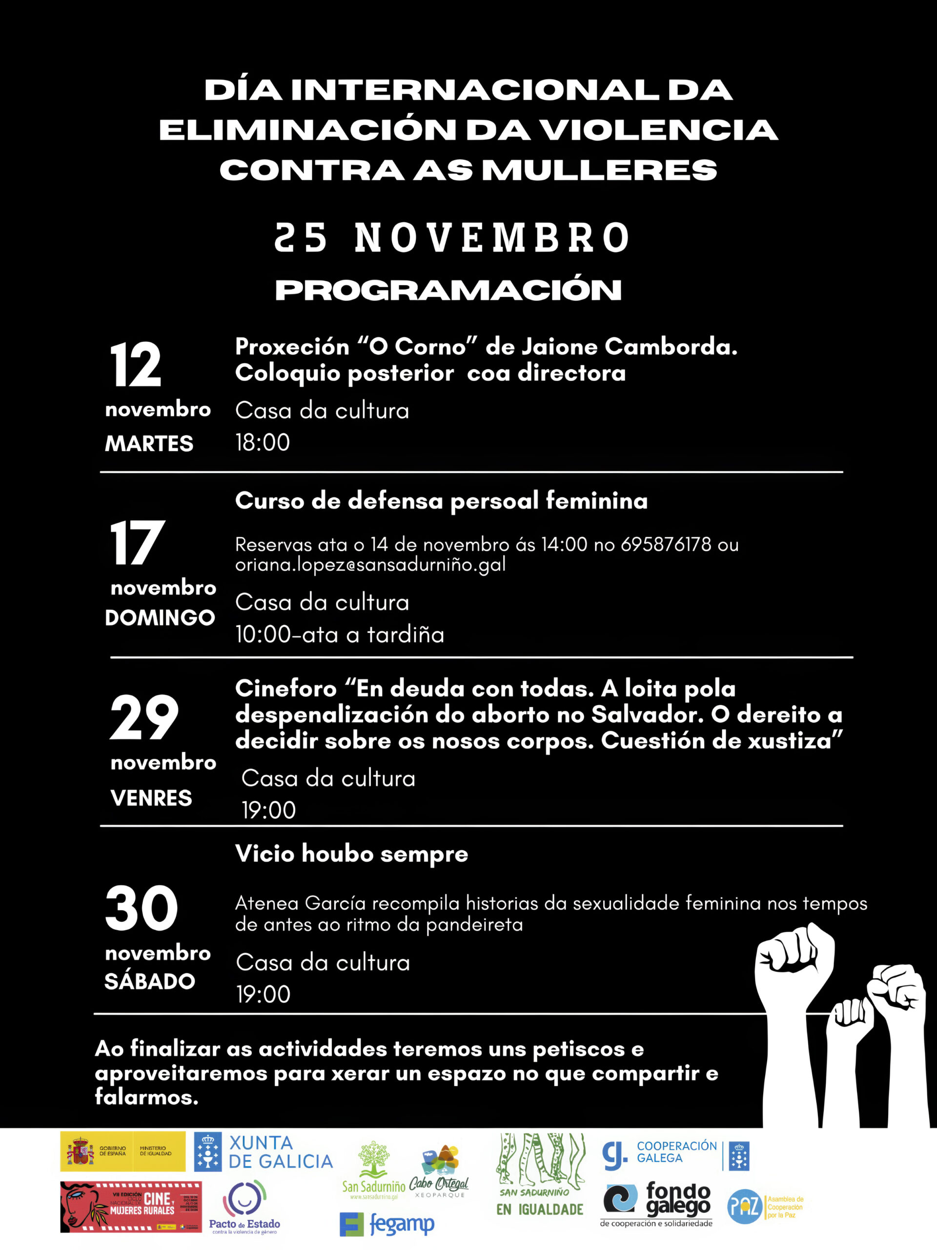 cartel programación 25n san sadurniño