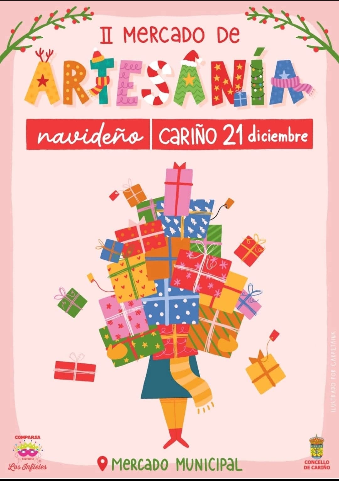 CARTEL Cariño – Cariño celebrará este sábado su II Mercado de Artesanía Navideño