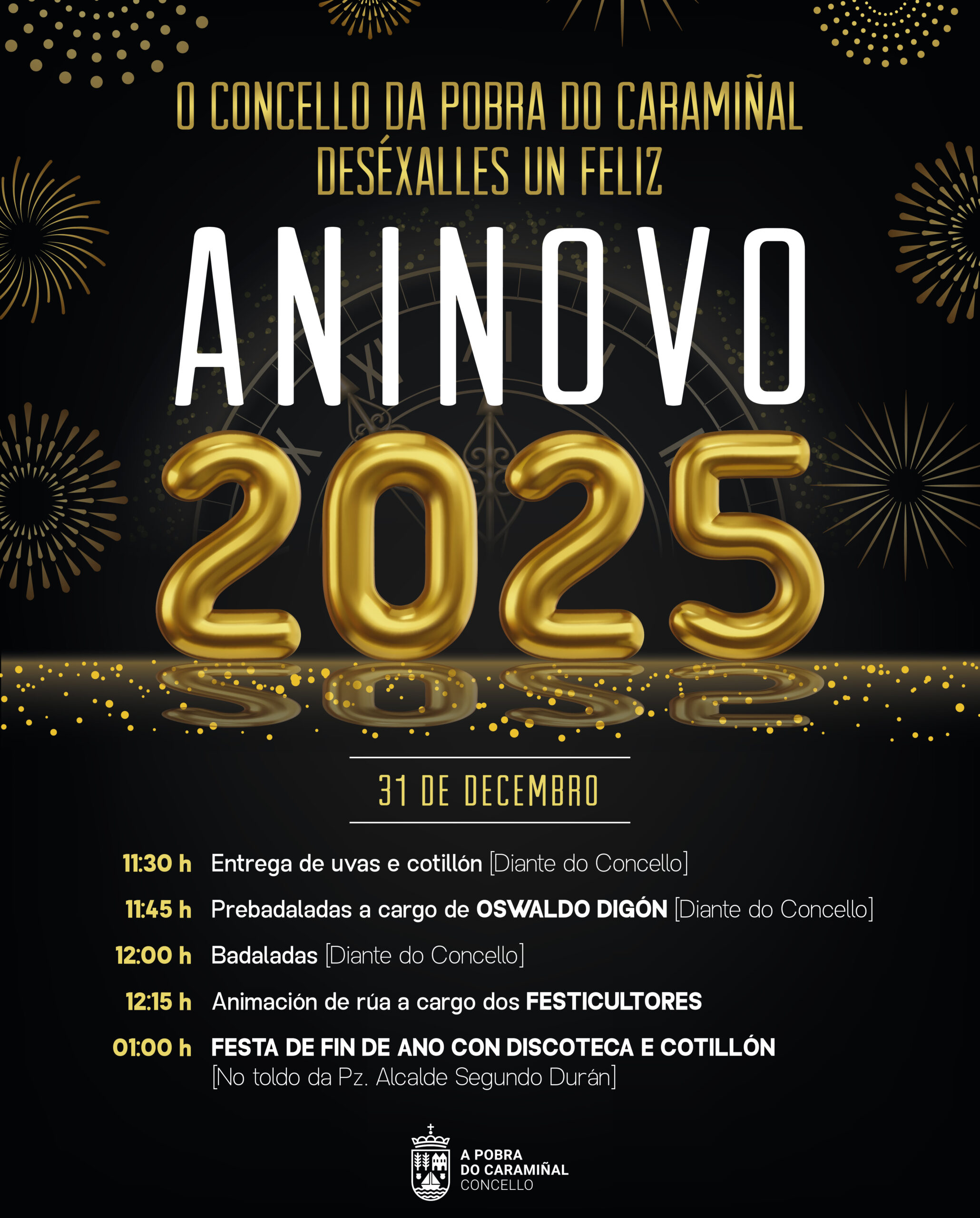 Cartel da festa do Aninovo 2025