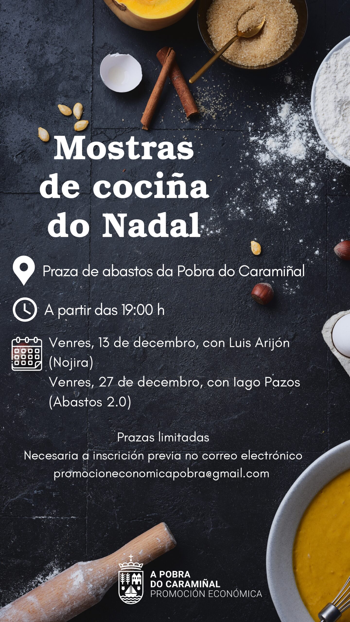 Cartel das mostras de cociña do Nadal 2024