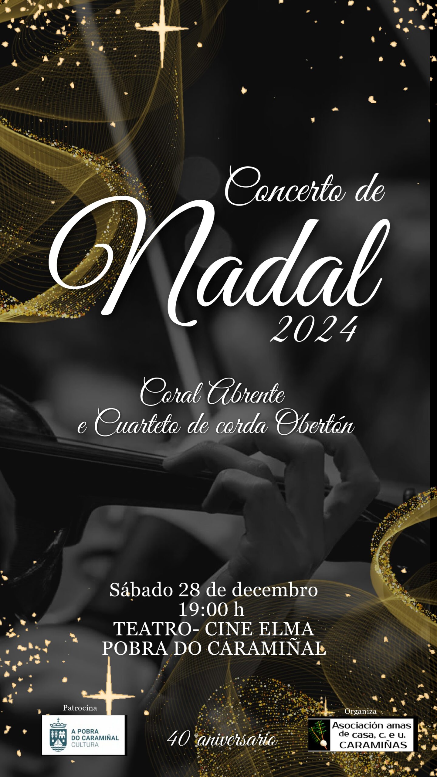 Cartel do concerto da Coral Abrente. Nadal 2024