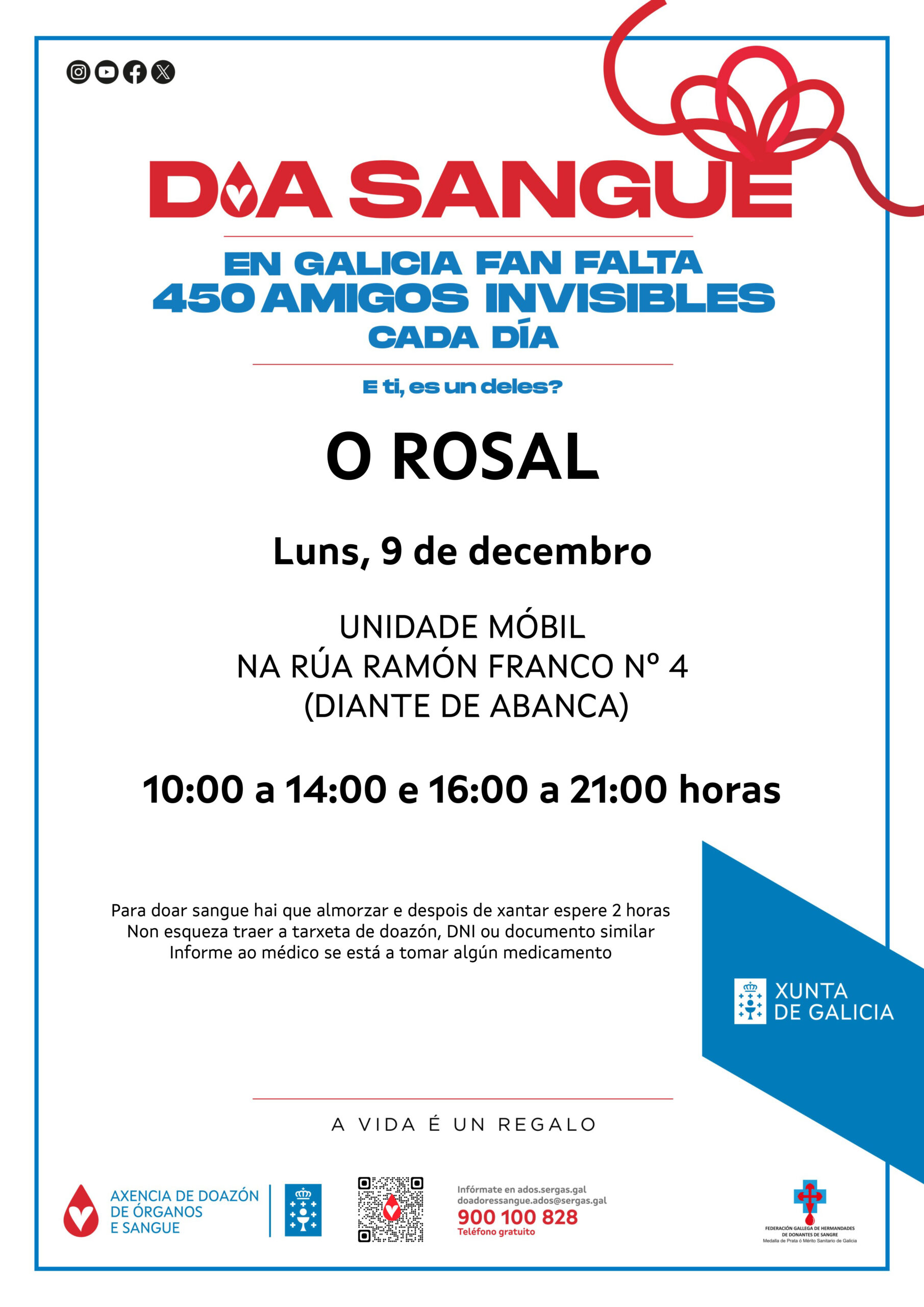 Este Nadal conveěrtete en amiga ou amigo invisible doando sangue no Rosal