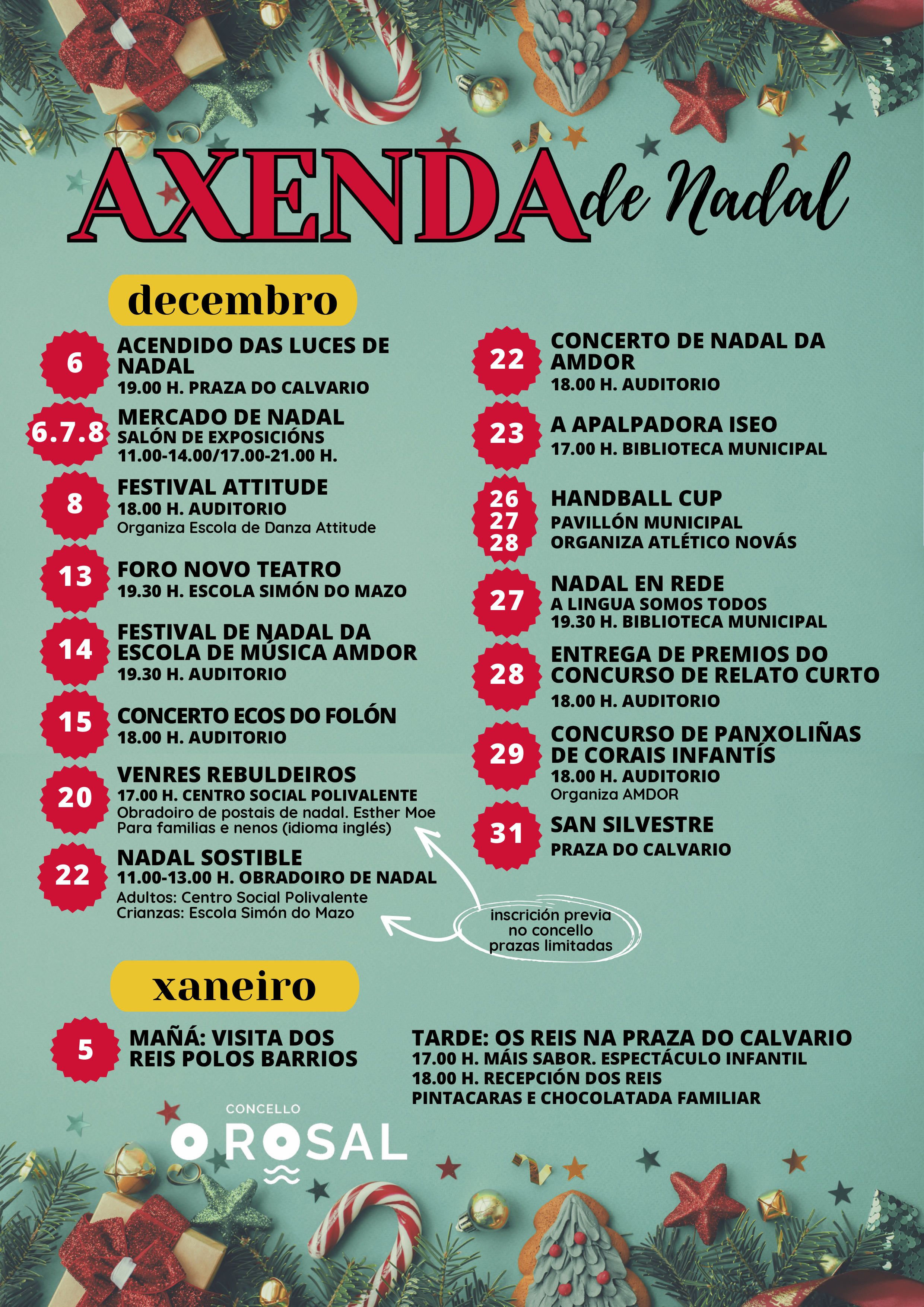 O Rosal prende a maxia do Nadal cunha programacioìn moi diversa