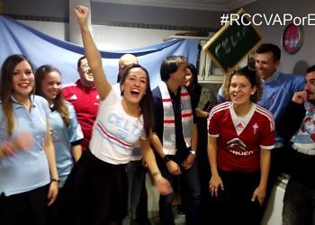 Las peñas del Celta graban un vídeo de apoyo para el Calderón