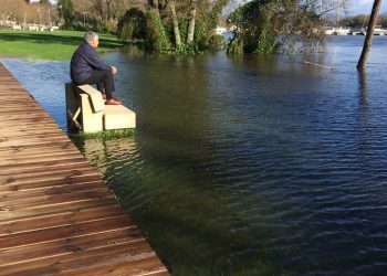 Avisos en Tui por la crecida del Miño