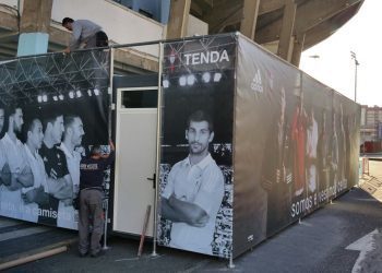 Las obras de Tribuna desplazan la tienda del Celta a una caseta provisional